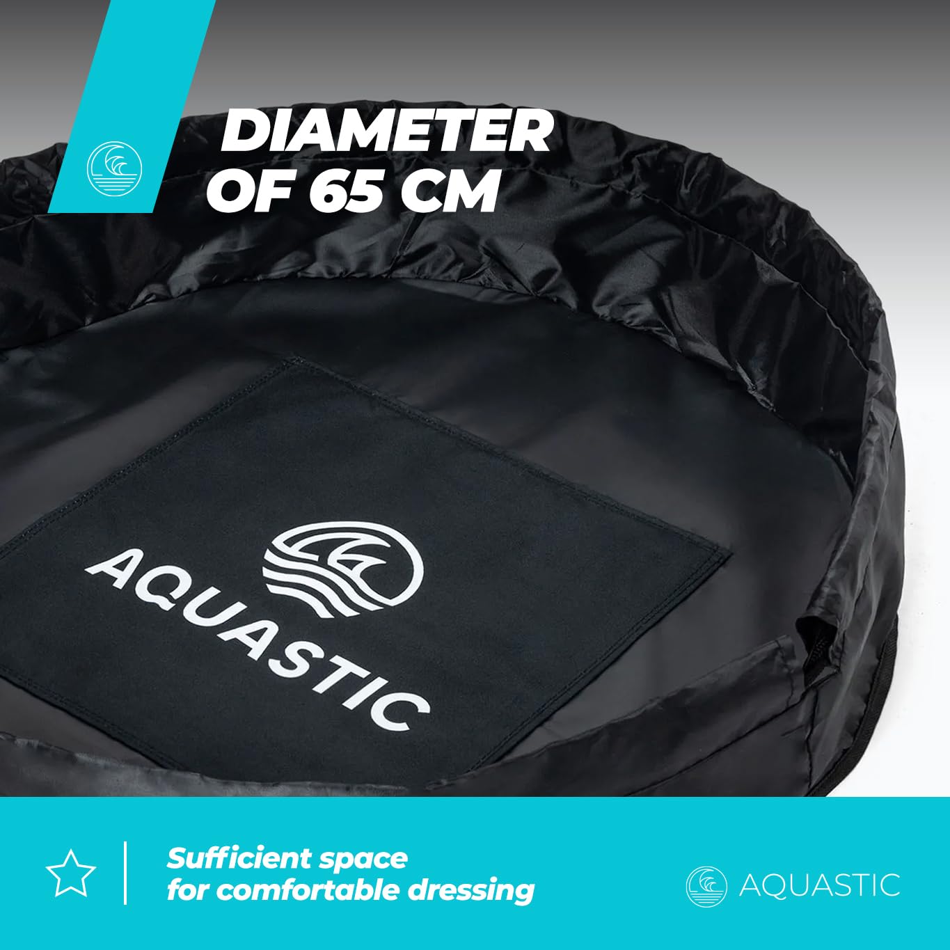 AQUASTIC Wintstick Tapis Sac Change 65 cm noir
