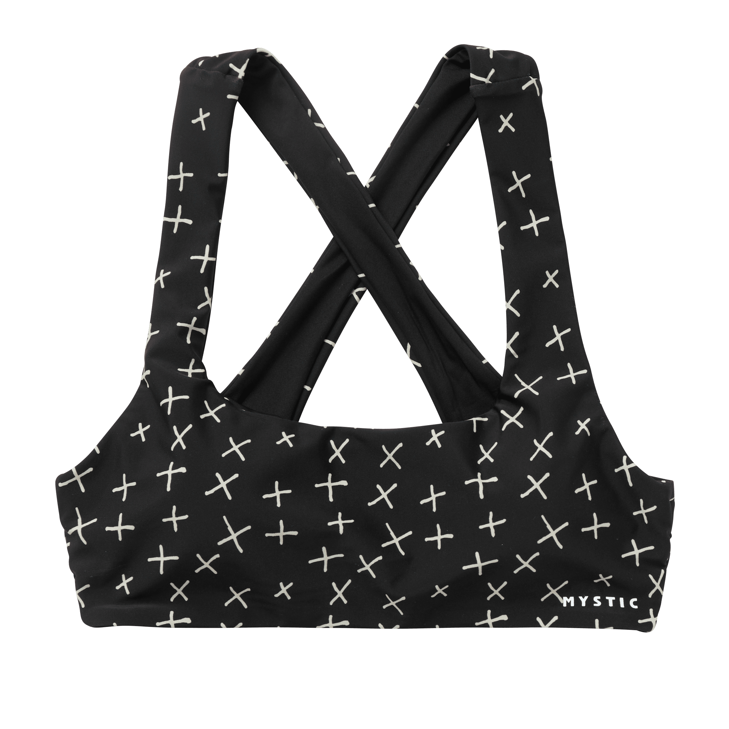 Mystic Lana Cross haut de bikini noir maintien surf