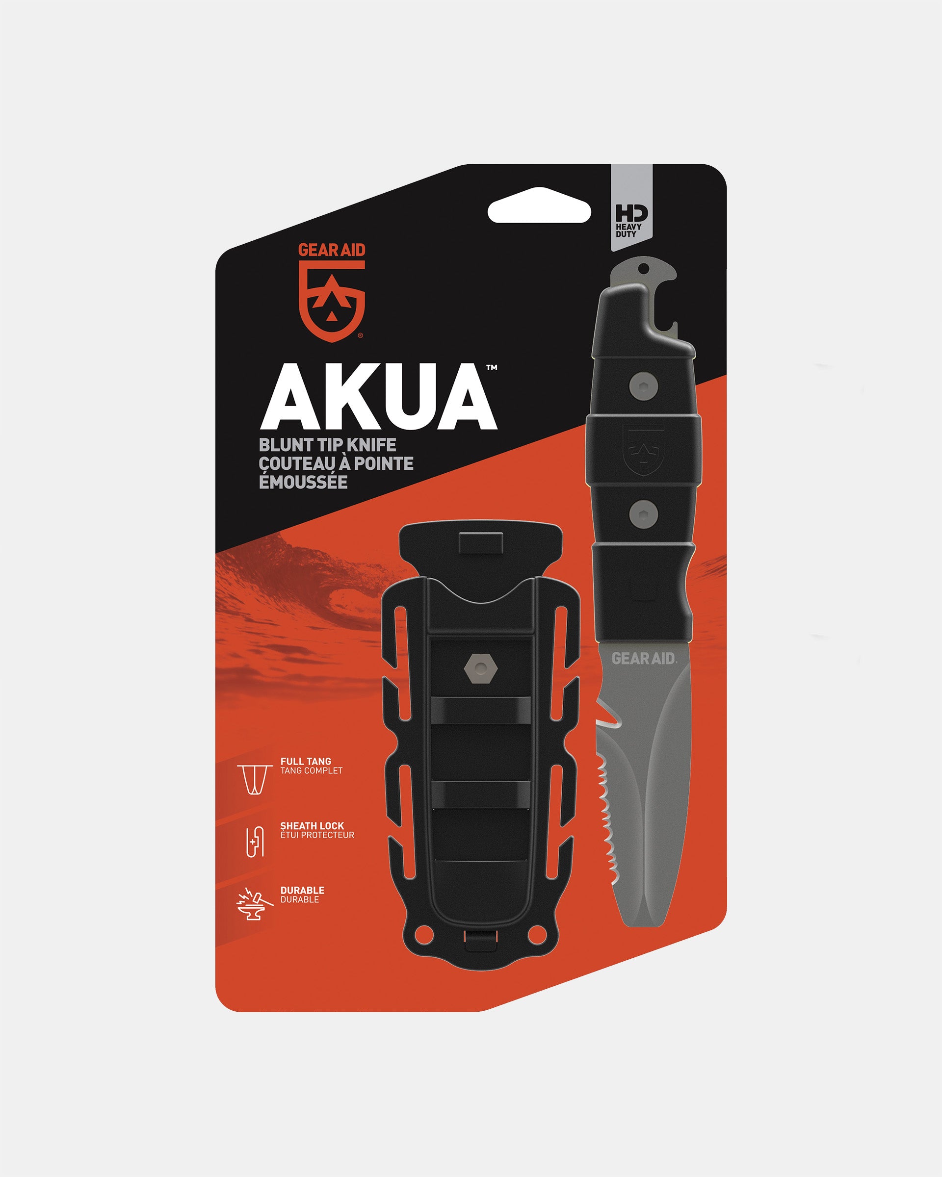Hiko Akua River couteau kayak noir lame inox