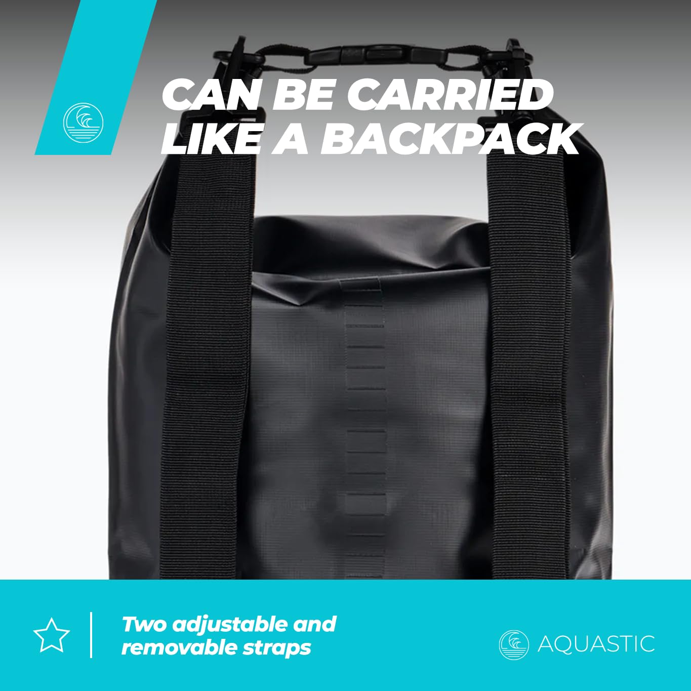AQUASTIC HT-2225-5 sac étanche 30 L noir PVC 500D