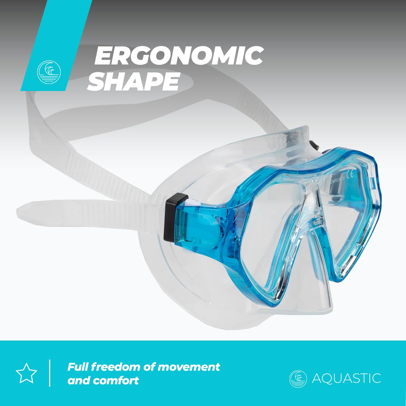 AQUASTIC Shelly JR Kit Snorkeling Enfant Masque Tuba Sifflet