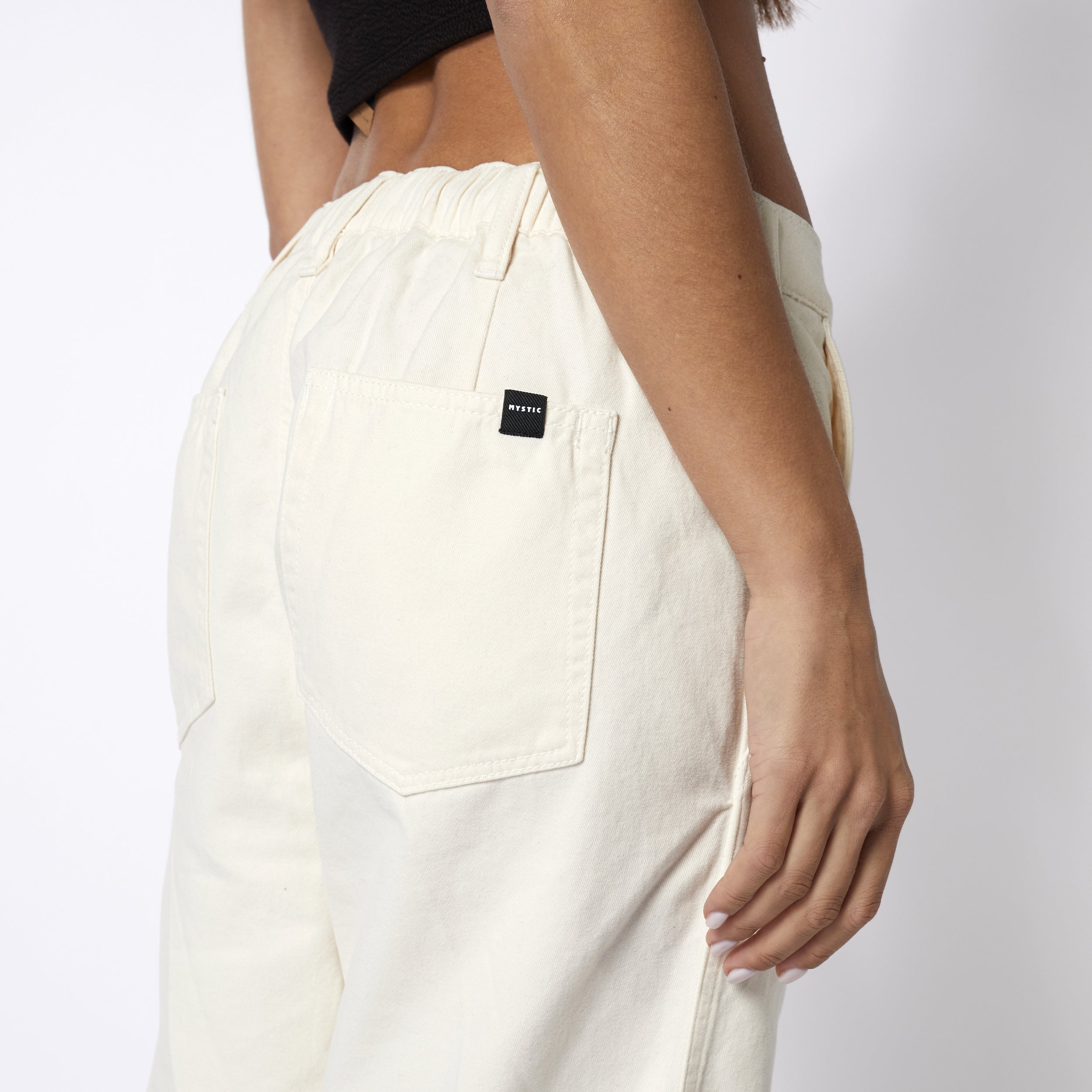 Mystic Ziggy pantalon femme M écru cropped twill