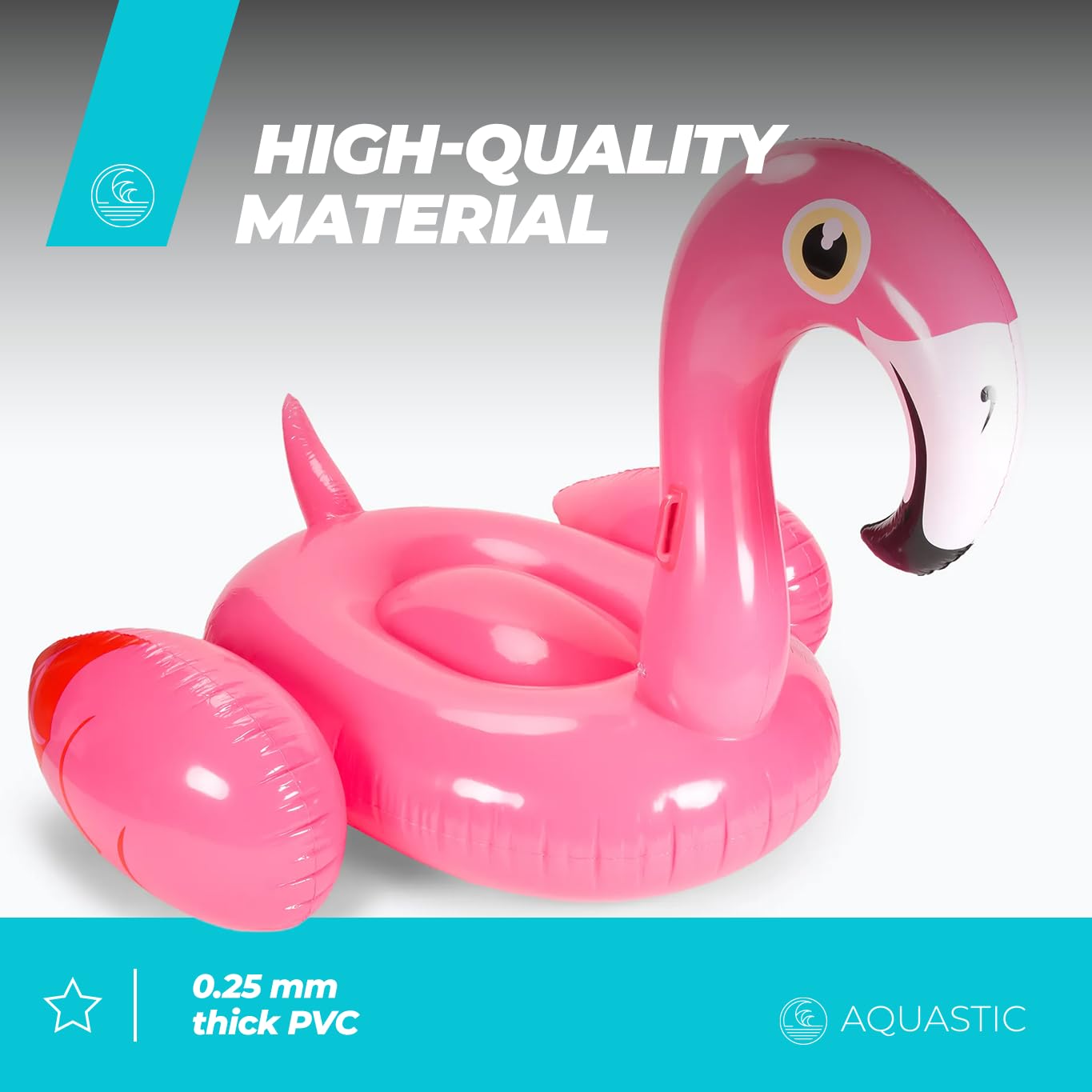 AQUASTIC Flamant Rose Matelas Gonflable Piscine 180x176 cm XXL