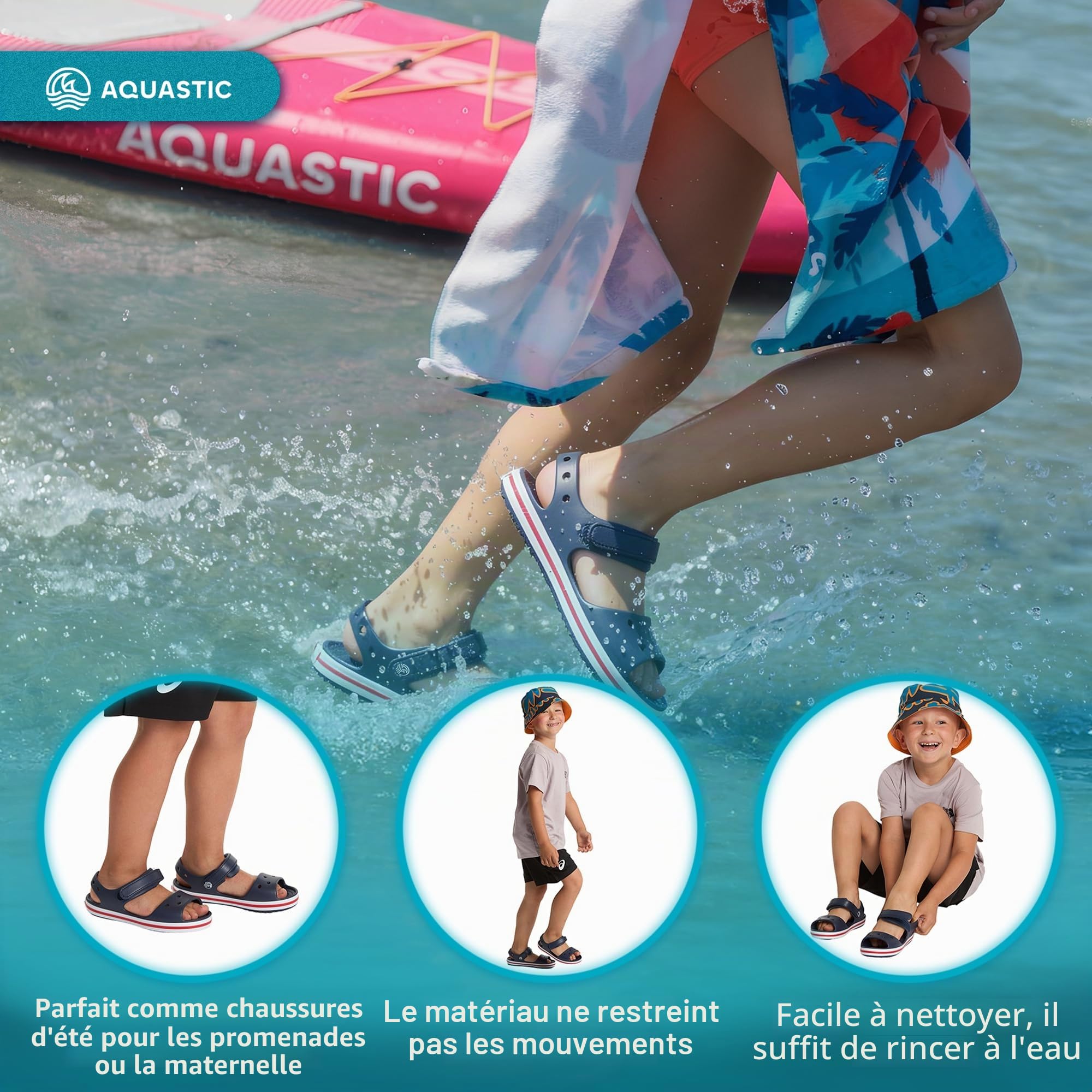 AQUASTIC Sandi Jr sandales enfant EVA séchage rapide