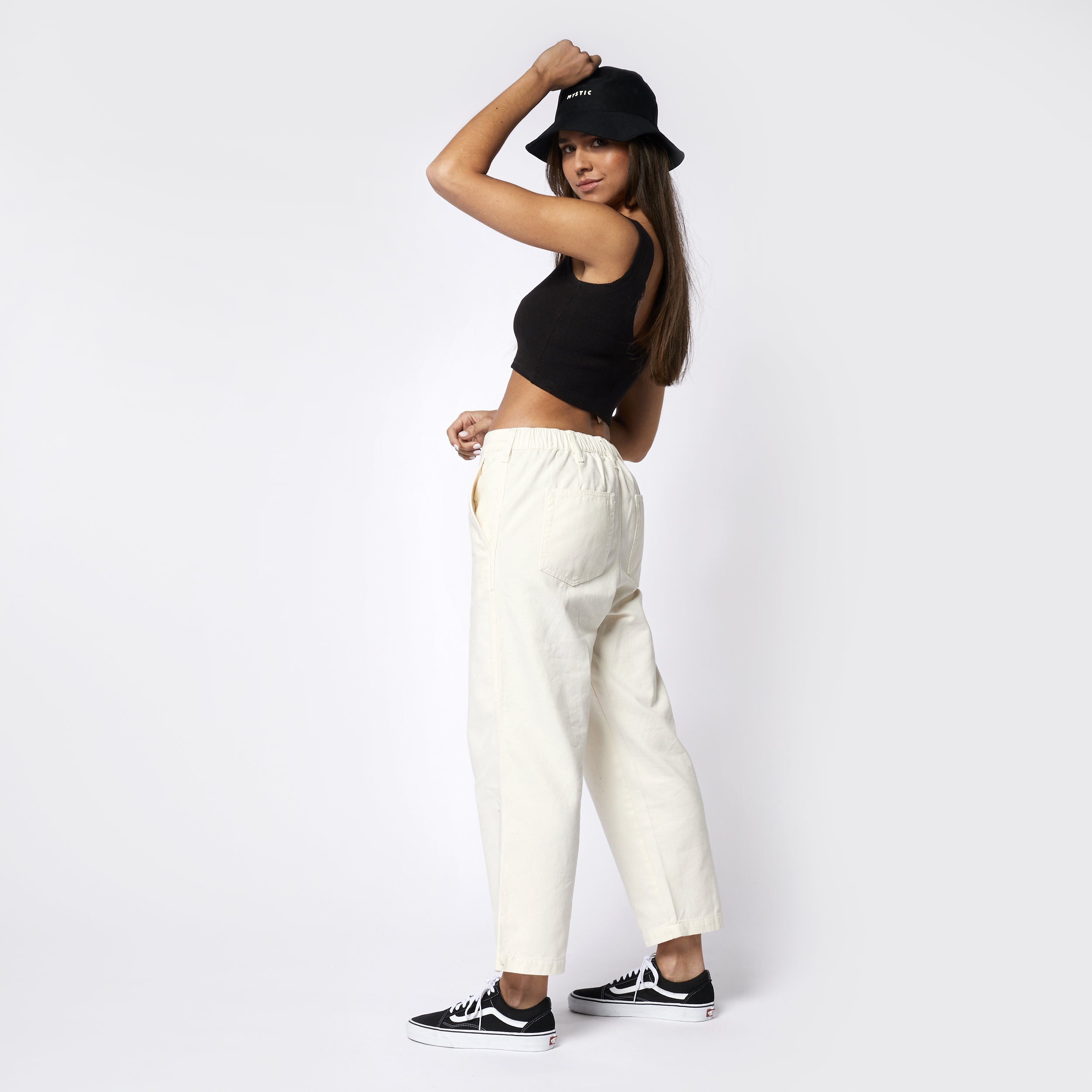 Mystic Ziggy pantalon femme M écru cropped twill
