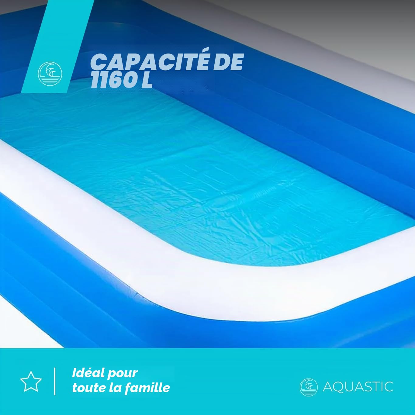 AQUASTIC AIP-305R piscine gonflable bleue 1160 L familiale