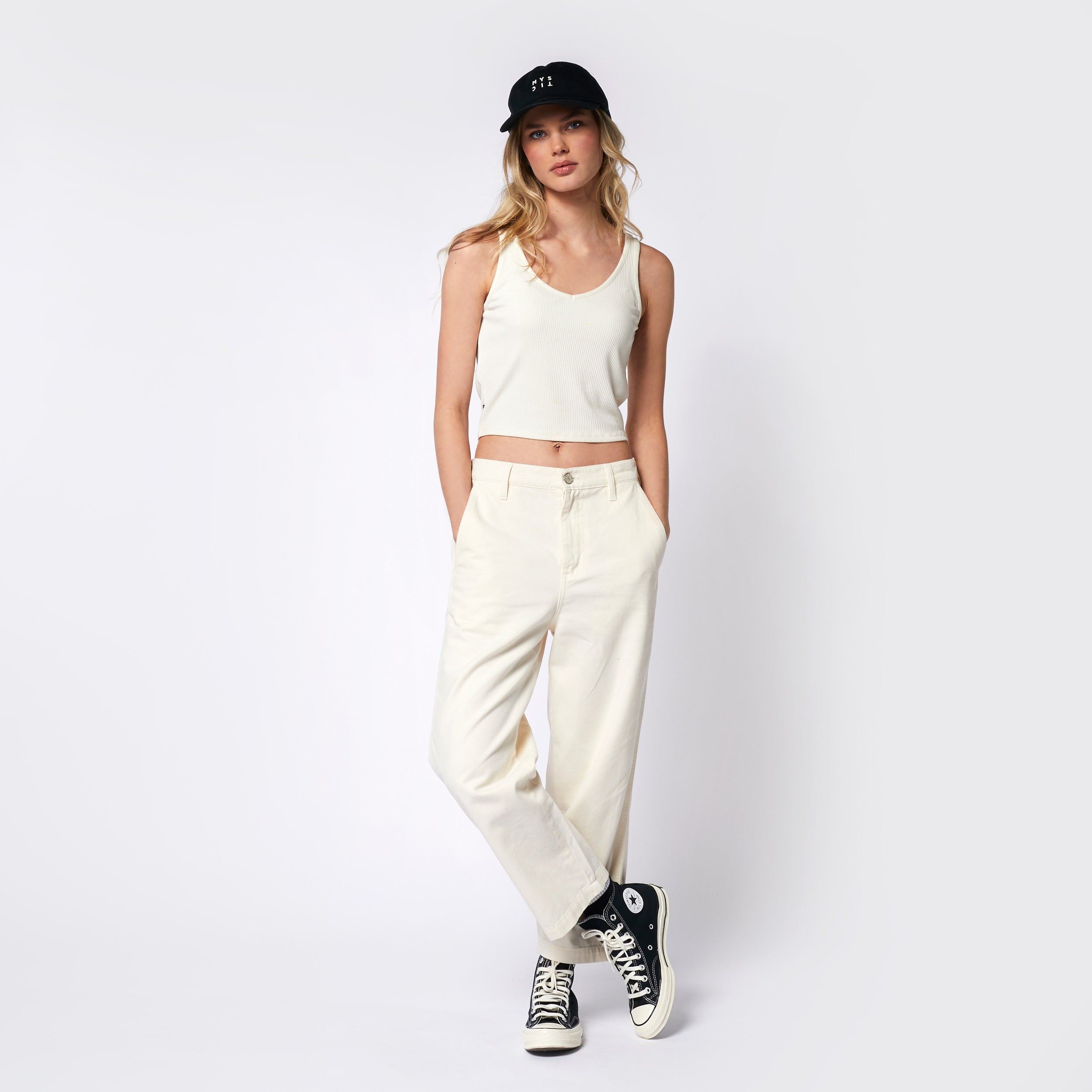 Mystic Amber Singlet débardeur femme Blanc cassé cropped