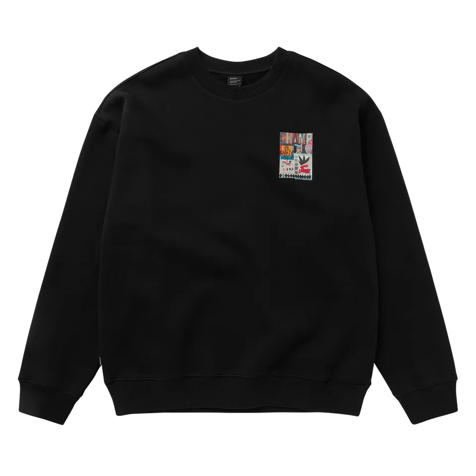 Mystic Funk sweat col rond noir coton