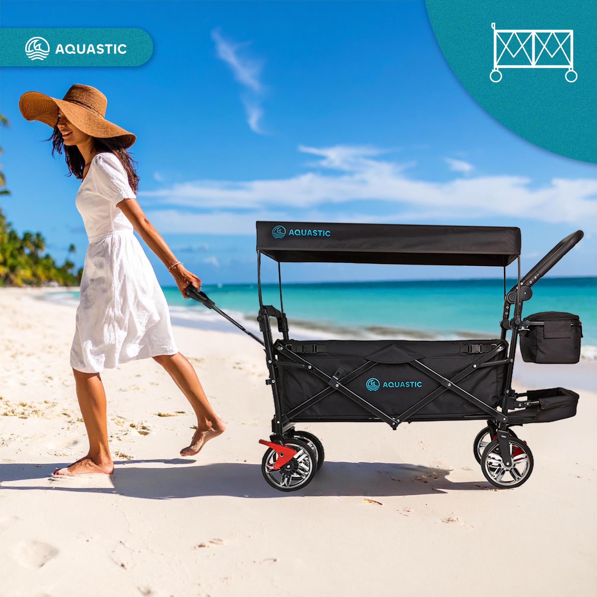 AQUASTIC chariot transport pliant 109 L noir freins