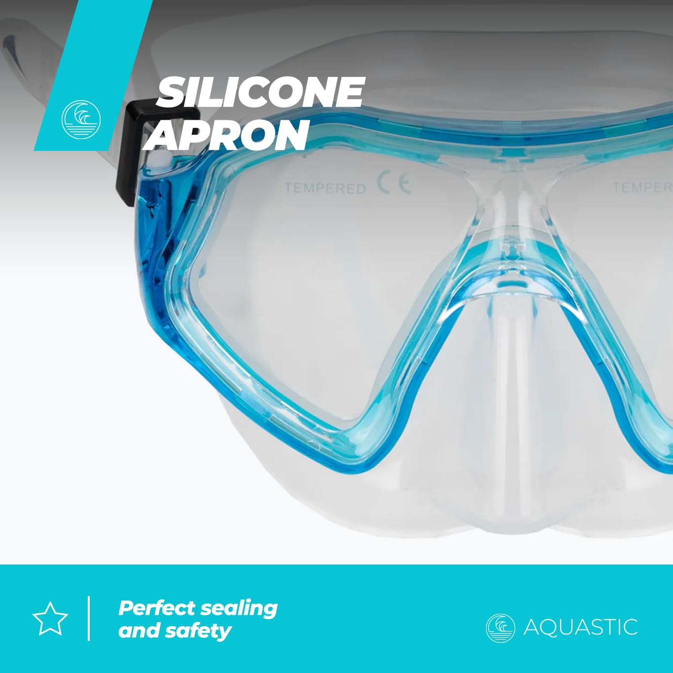 AQUASTIC Shelly JR Kit Snorkeling Enfant Masque Tuba Sifflet