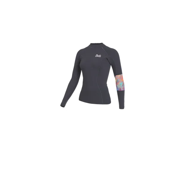 Mystic Lunar Top Néoprène Femme 2mm Gris Foncé manches