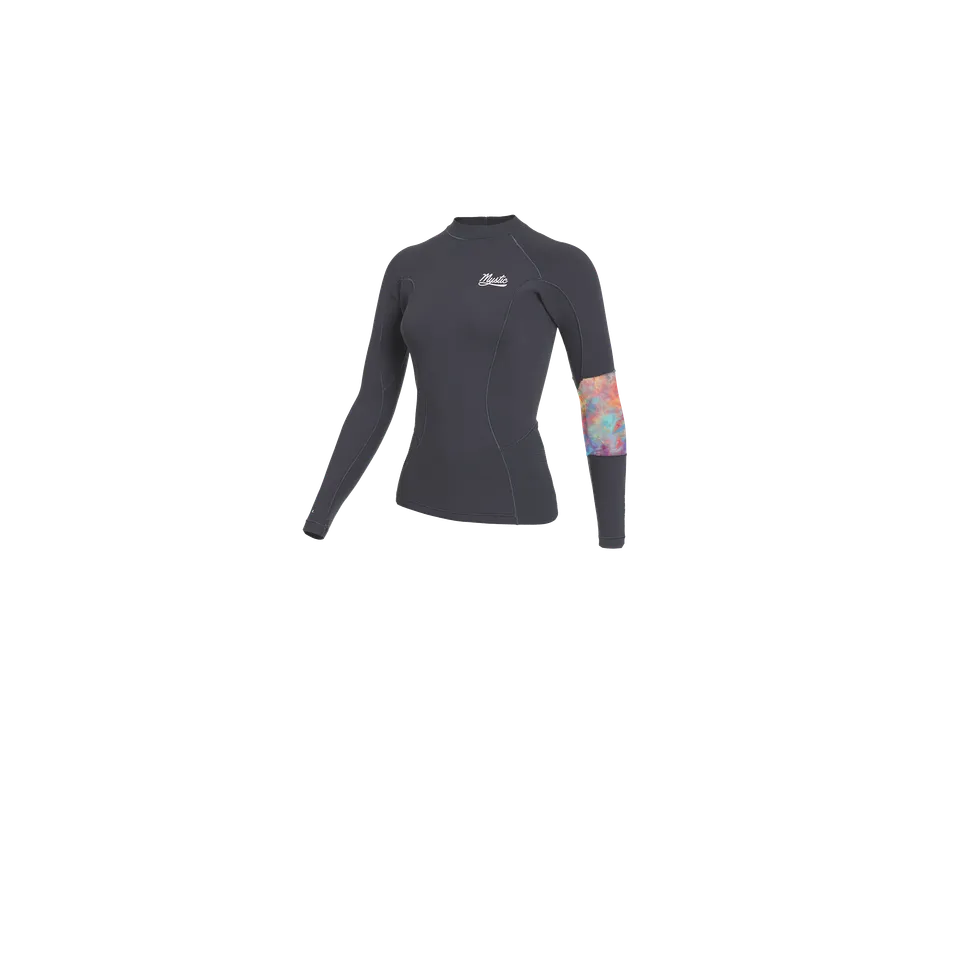 Mystic Lunar Top Néoprène Femme 2mm Gris Foncé manches