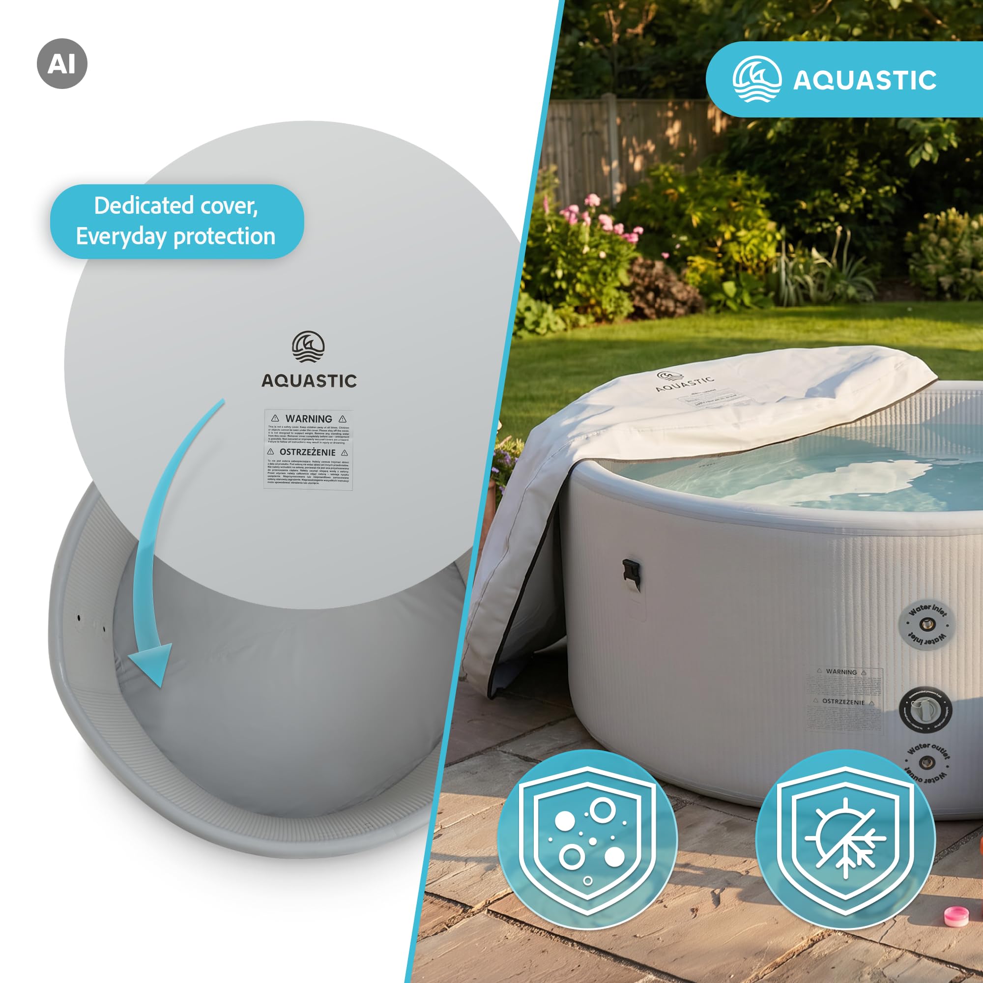 AQUASTIC ONSEN bain de glace gonflable 1200 L 178 cm Drop Stitch