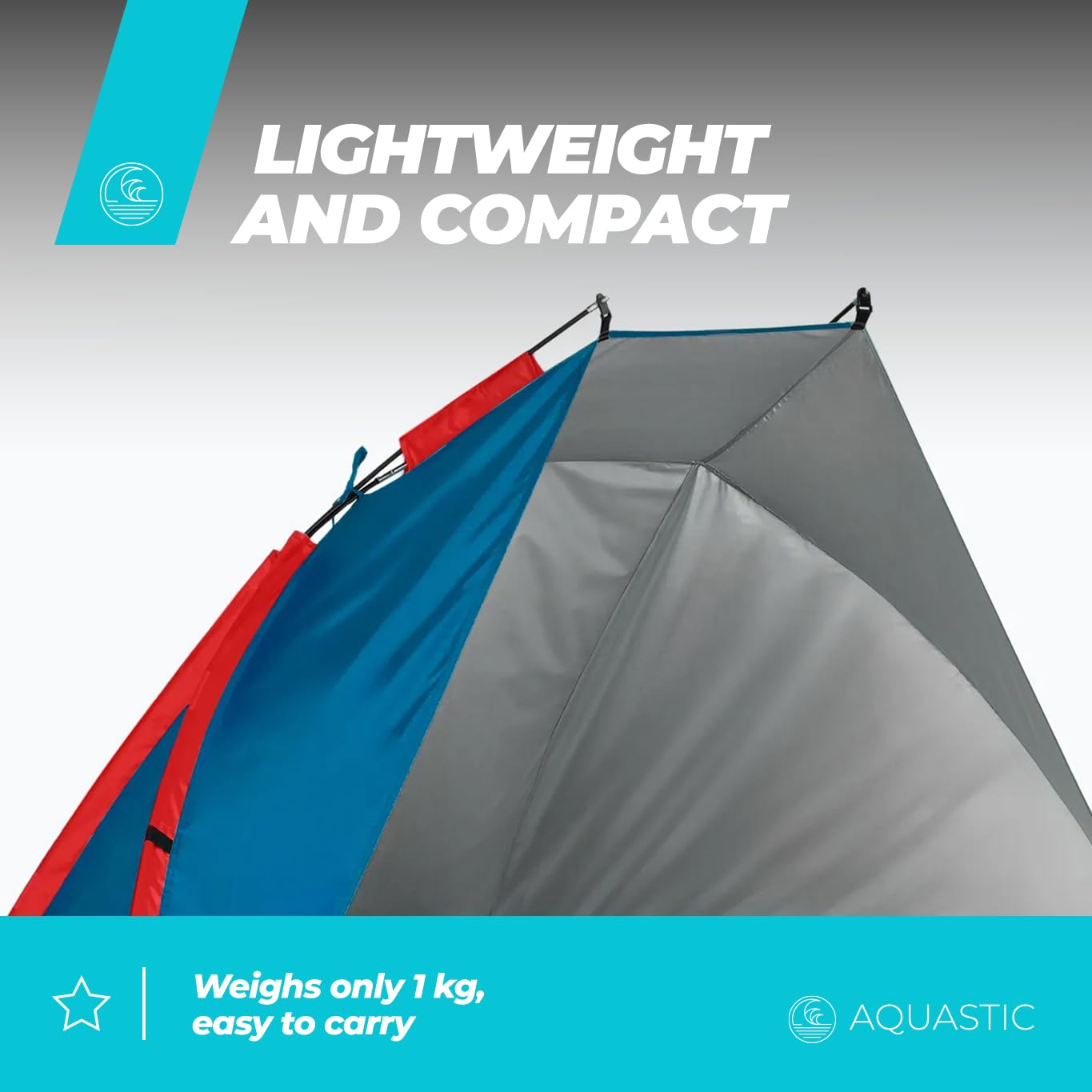AQUASTIC Concielo tente de plage UPF50 turquoise 120x210