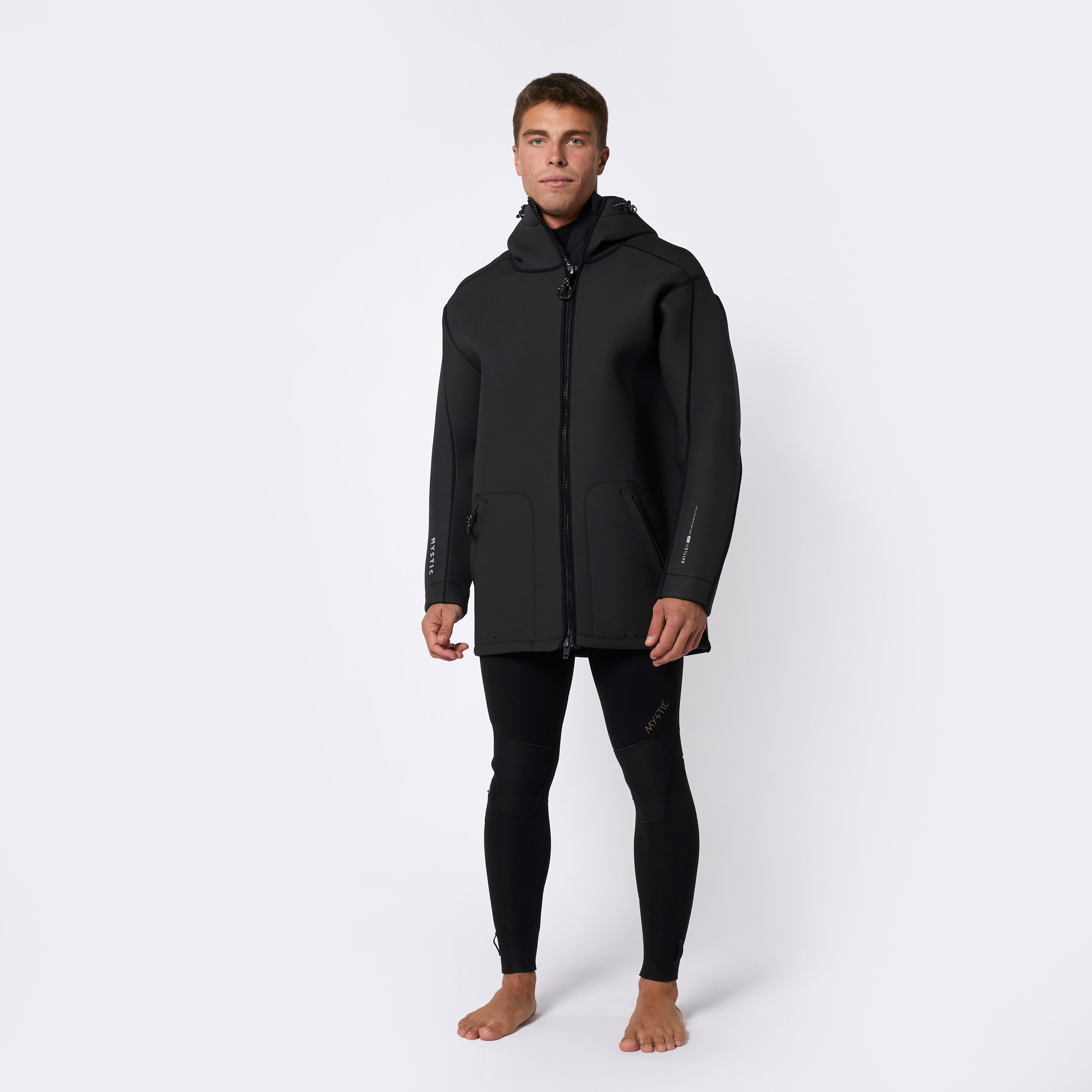 Mystic Battle 3/2mm veste néoprène homme noir coupe-vent