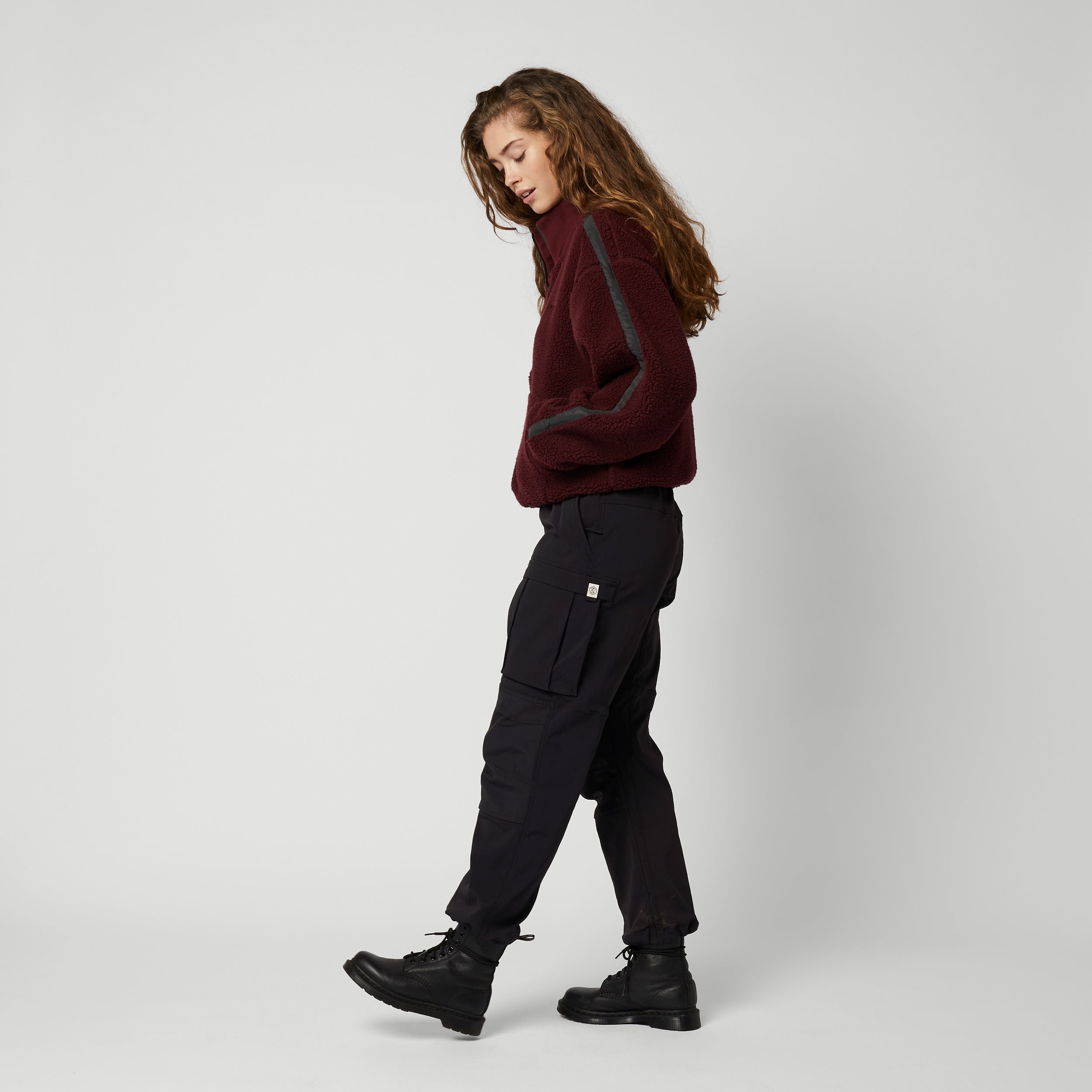 Mystic Teddy Zip Up Sweat femme rouge bordeaux L polaire
