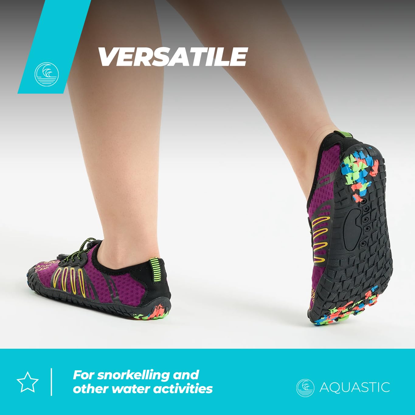 AQUASTIC chaussures aquatiques lilas lacets 35-46 semelle EVA
