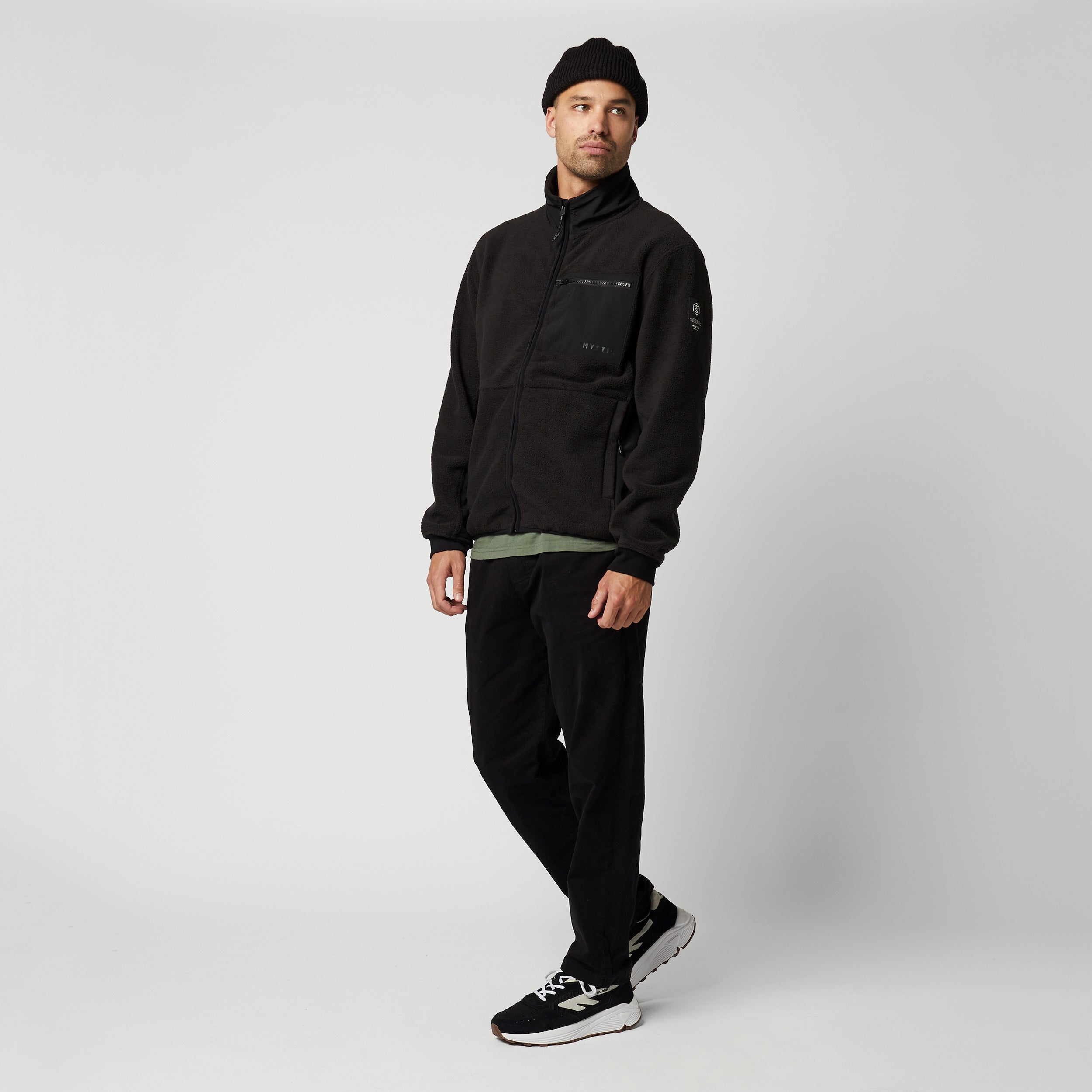 Mystic DTS Fleece Zip Thru sweat zippé noir déperlant