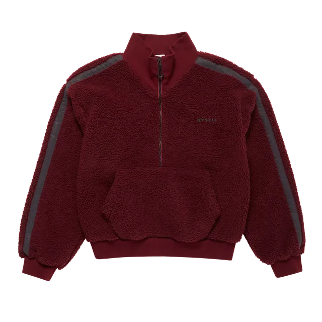 Mystic Teddy Zip Up Sweat femme rouge bordeaux L polaire