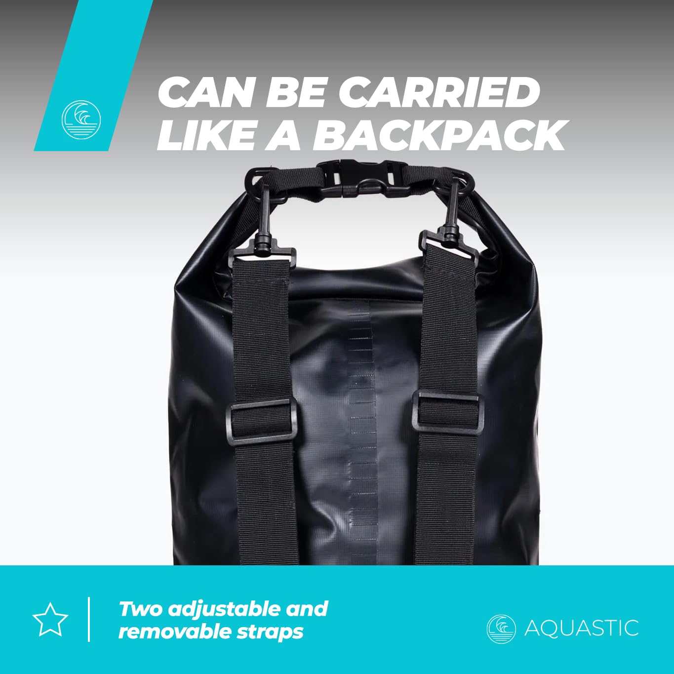 AQUASTIC HT-2225-3 sac étanche 20L noir PVC 500D