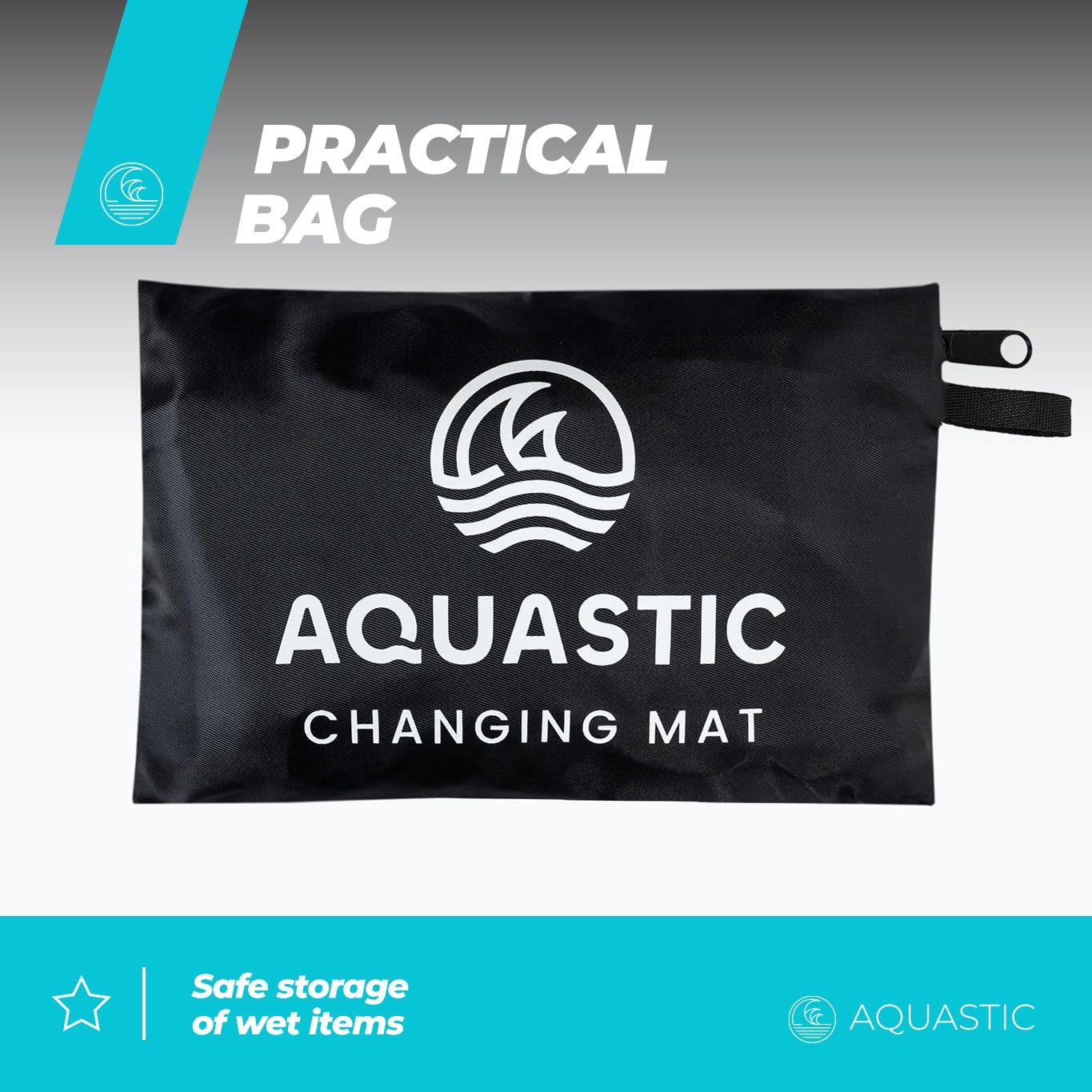 AQUASTIC Wintstick Tapis Sac Change 65 cm noir