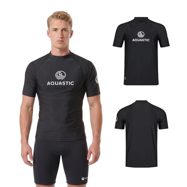 AQUASTIC Rimos t-shirt UV homme manches courtes noir UPF50+