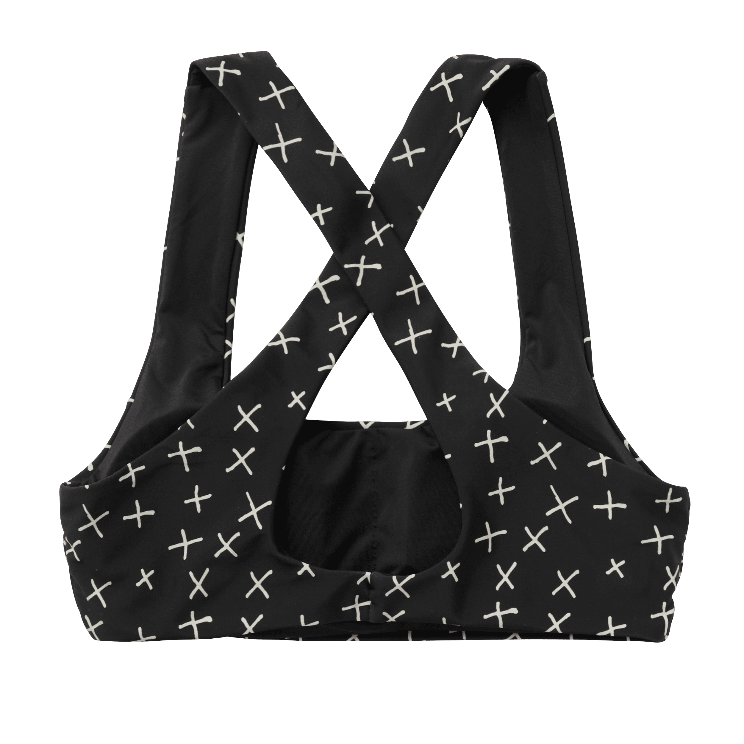 Mystic Lana Cross haut de bikini noir maintien surf