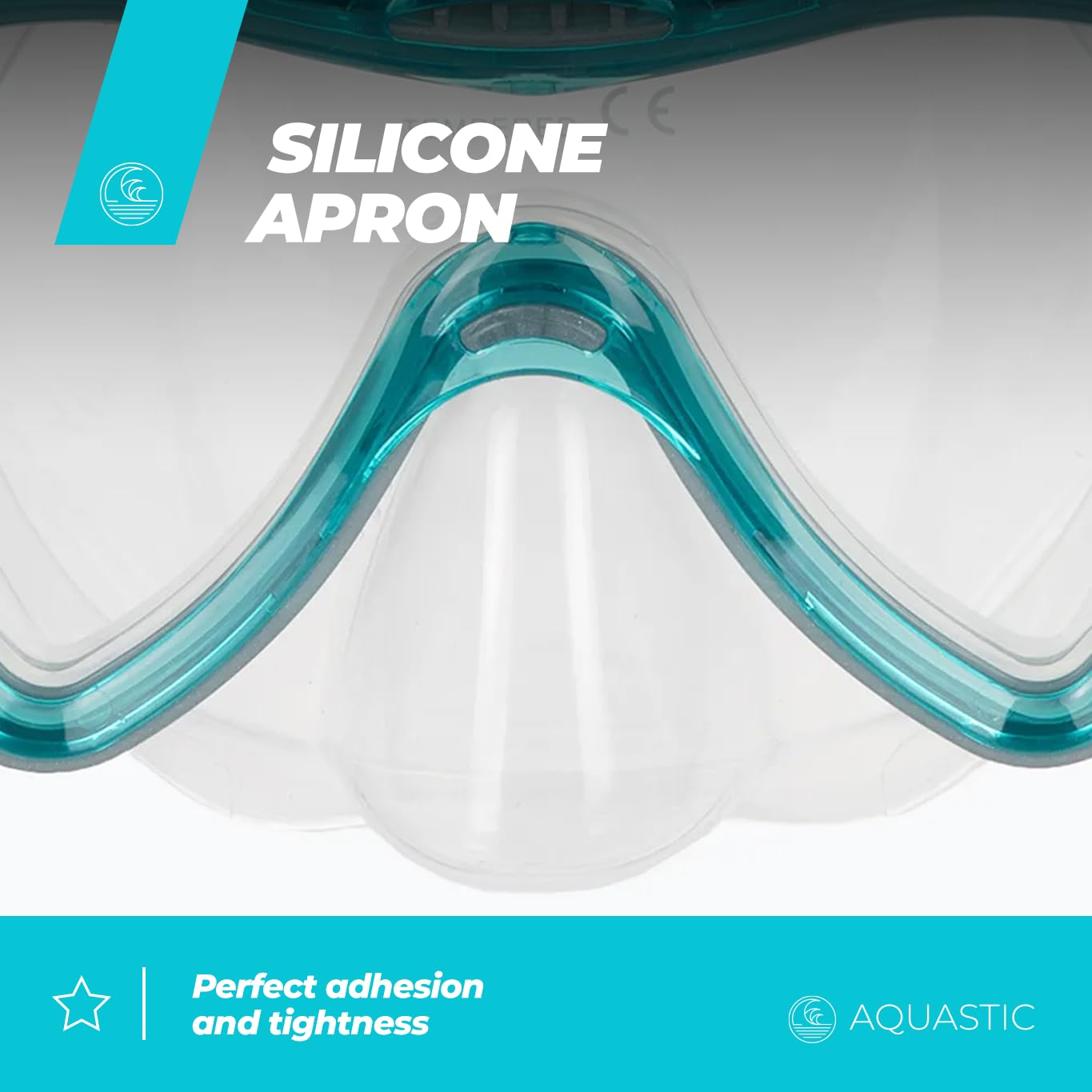 AQUASTIC Jetty masque snorkeling adulte bleu verre trempé