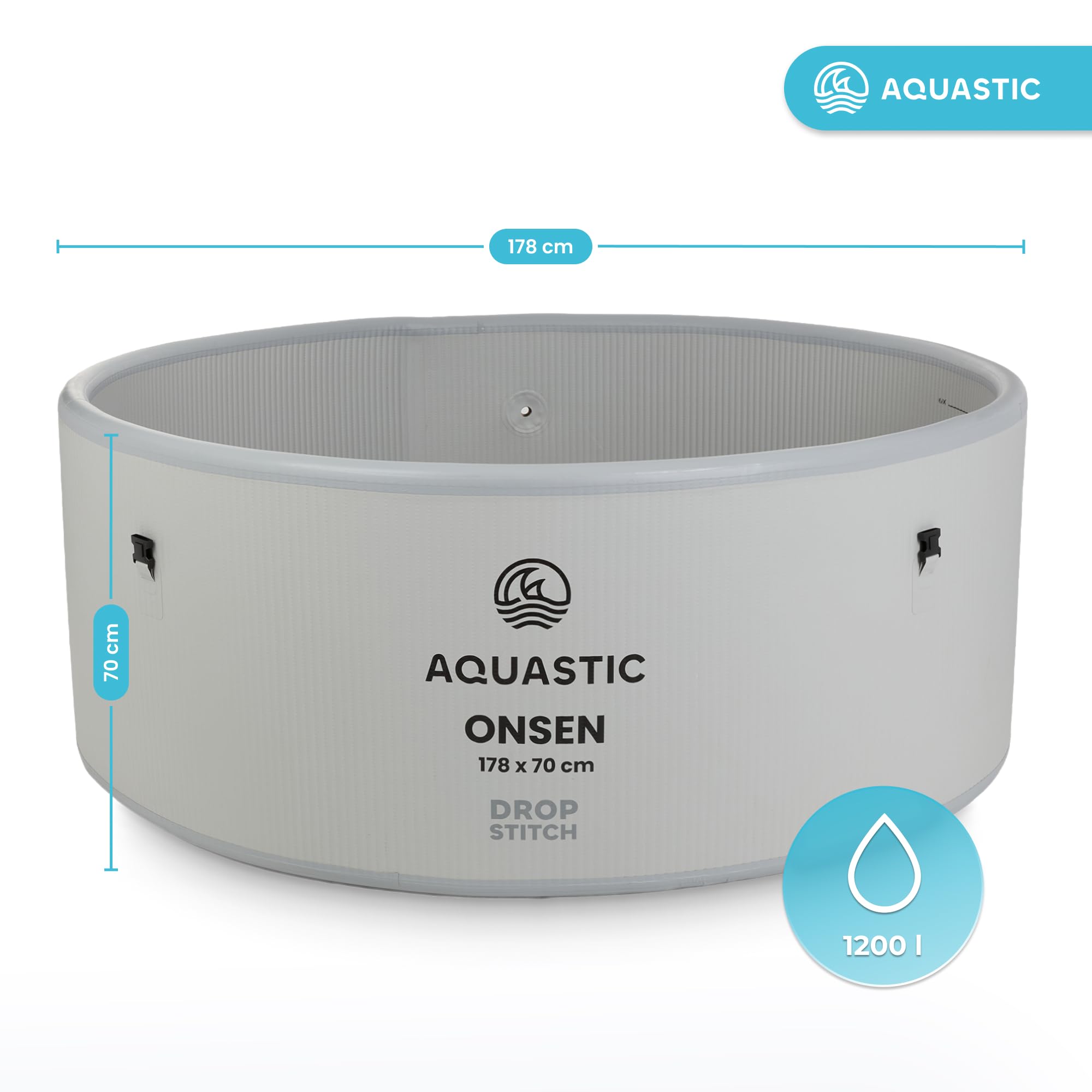 AQUASTIC ONSEN bain de glace gonflable 1200 L 178 cm Drop Stitch