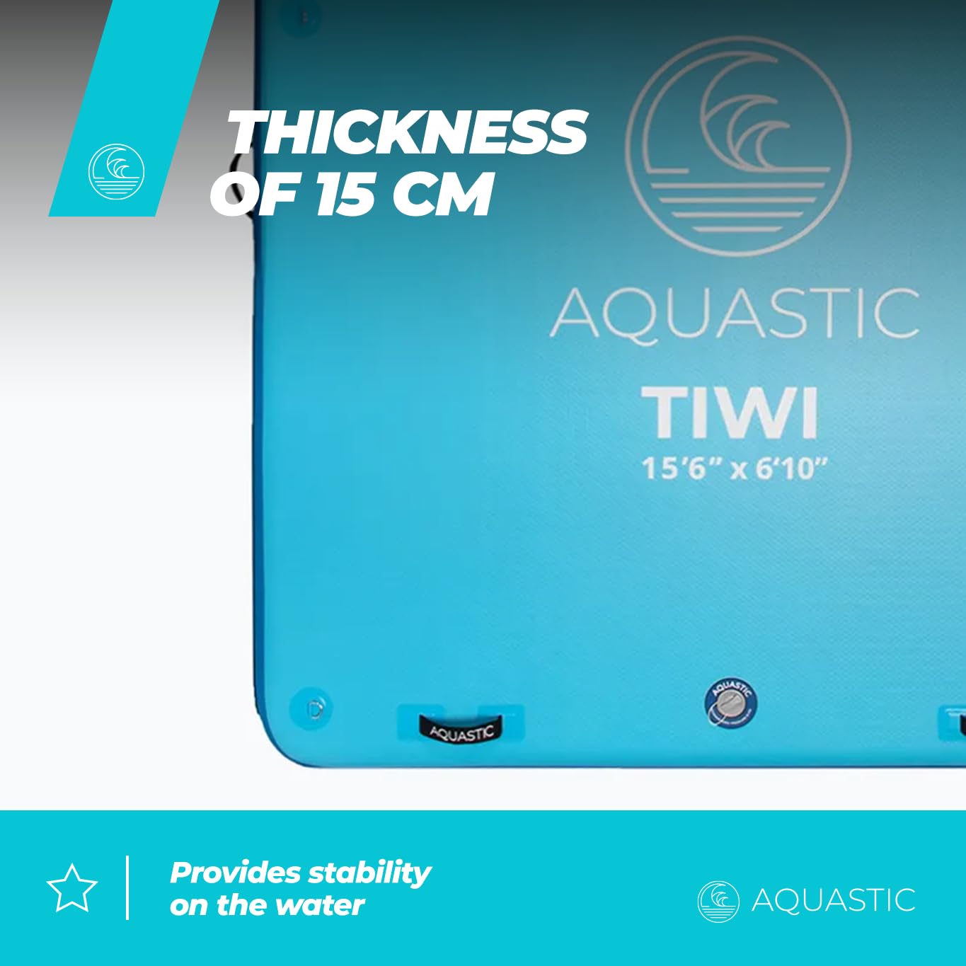 AQUASTIC Tiwi 15'6 Plateforme Gonflable Mer 477x210 cm 265 kg