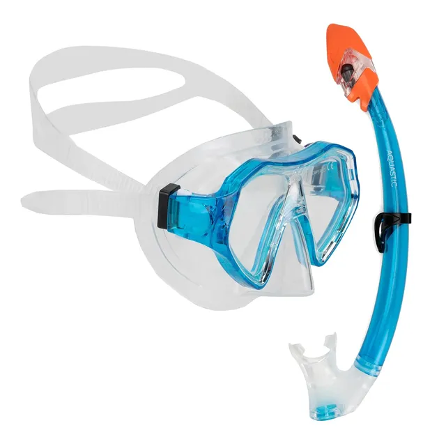 AQUASTIC Shelly JR Kit Snorkeling Enfant Masque Tuba Sifflet