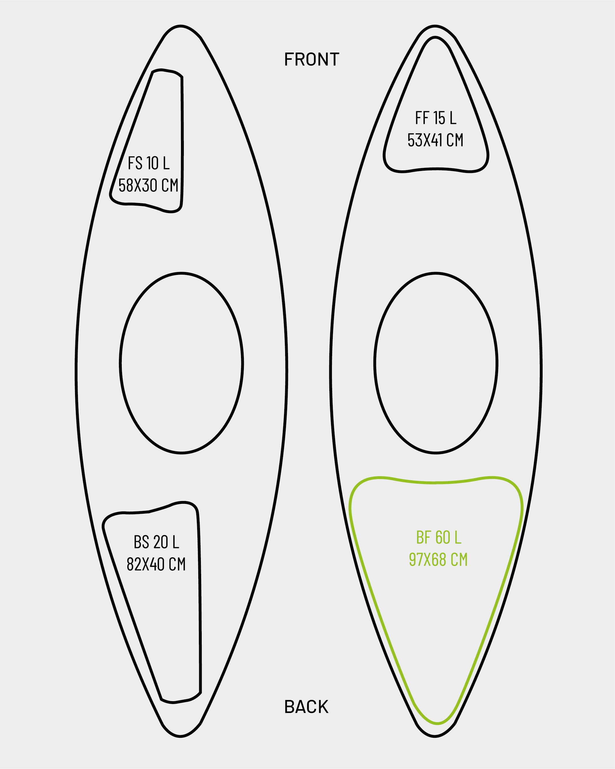 Hiko Buoyancy V2 sac de flottabilité arrière 60L