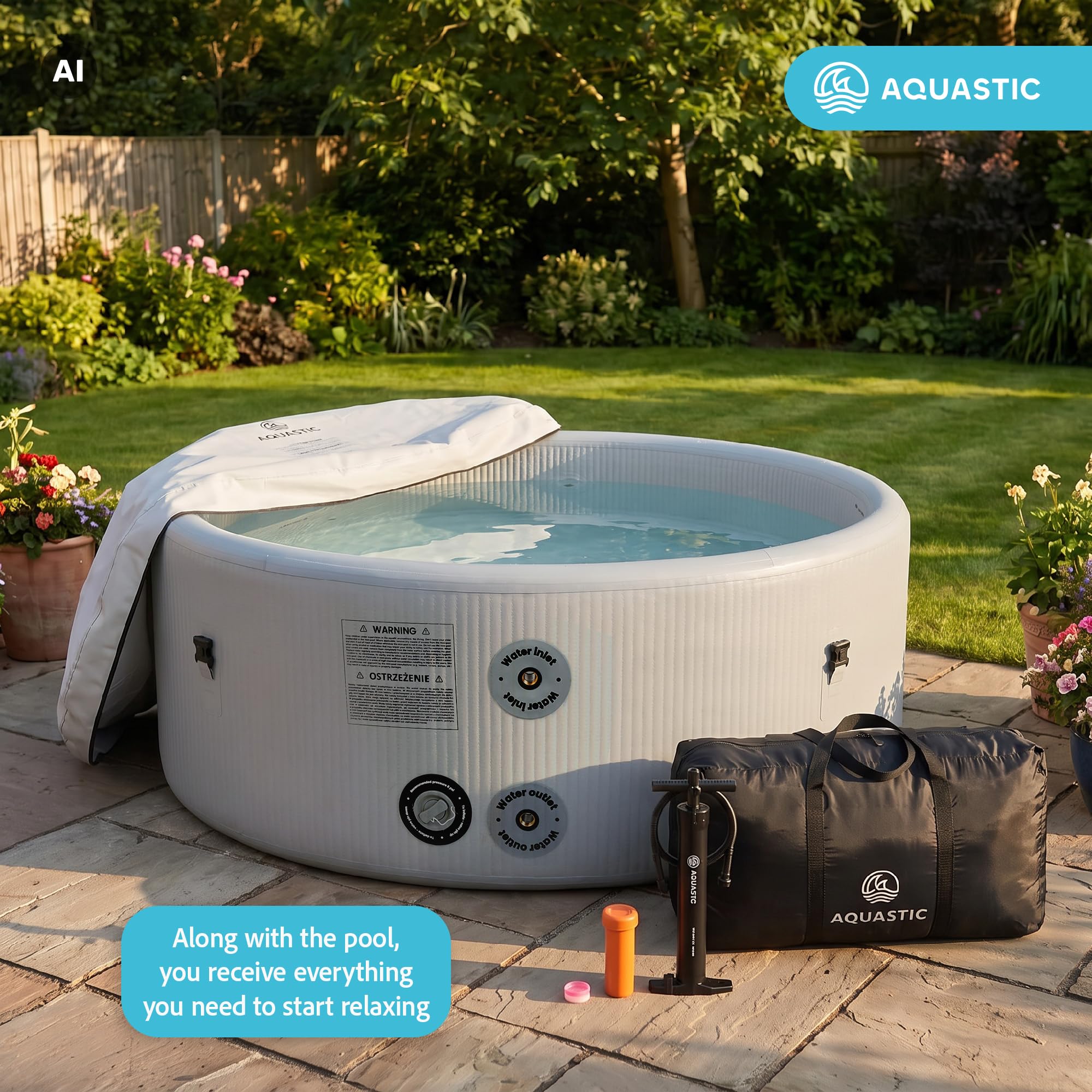 AQUASTIC ONSEN bain de glace gonflable 700 L 150x50 cm Drop Stitch