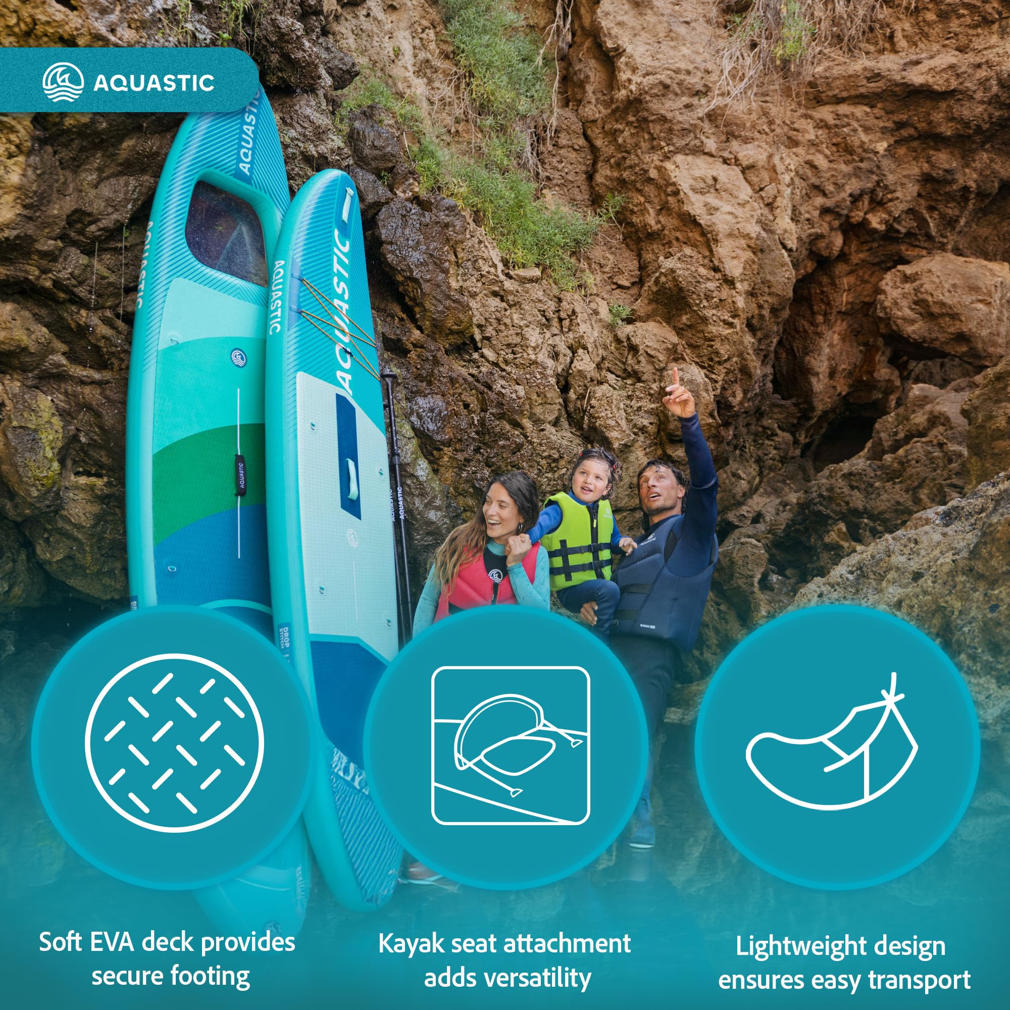 AQUASTIC Vista 11'2 Stand Up Paddle Gonflable 340x89 cm 150 kg