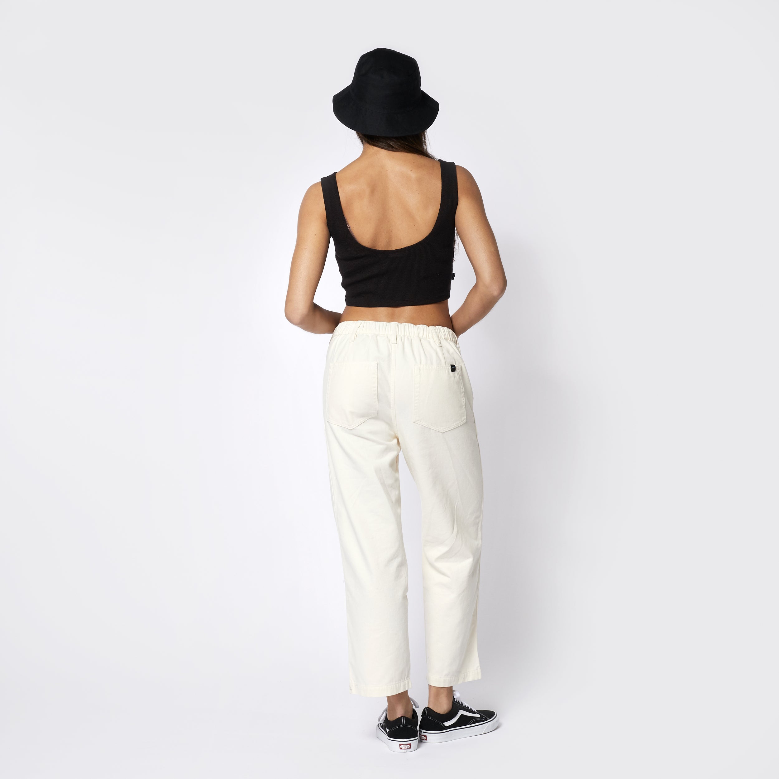 Mystic Ziggy pantalon femme M écru cropped twill