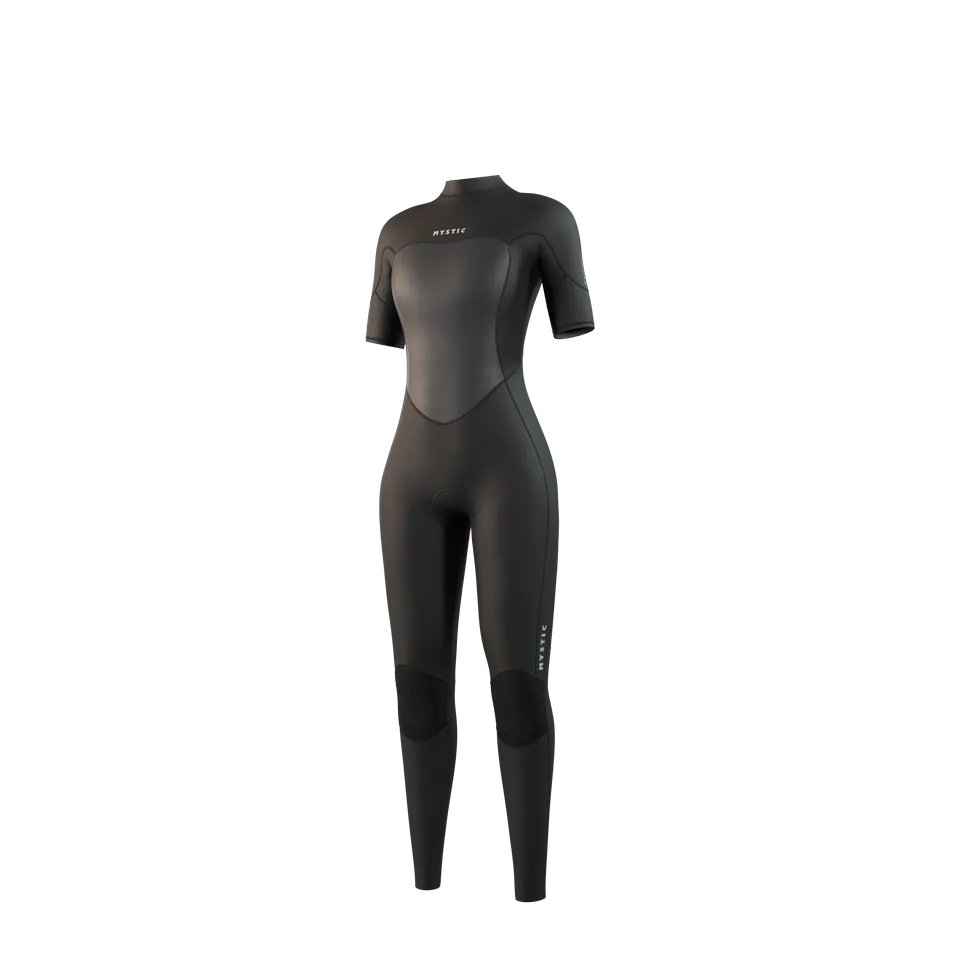 Mystic Brand Shortarm 3/2mm Bzip Flatlock shorty femme noir