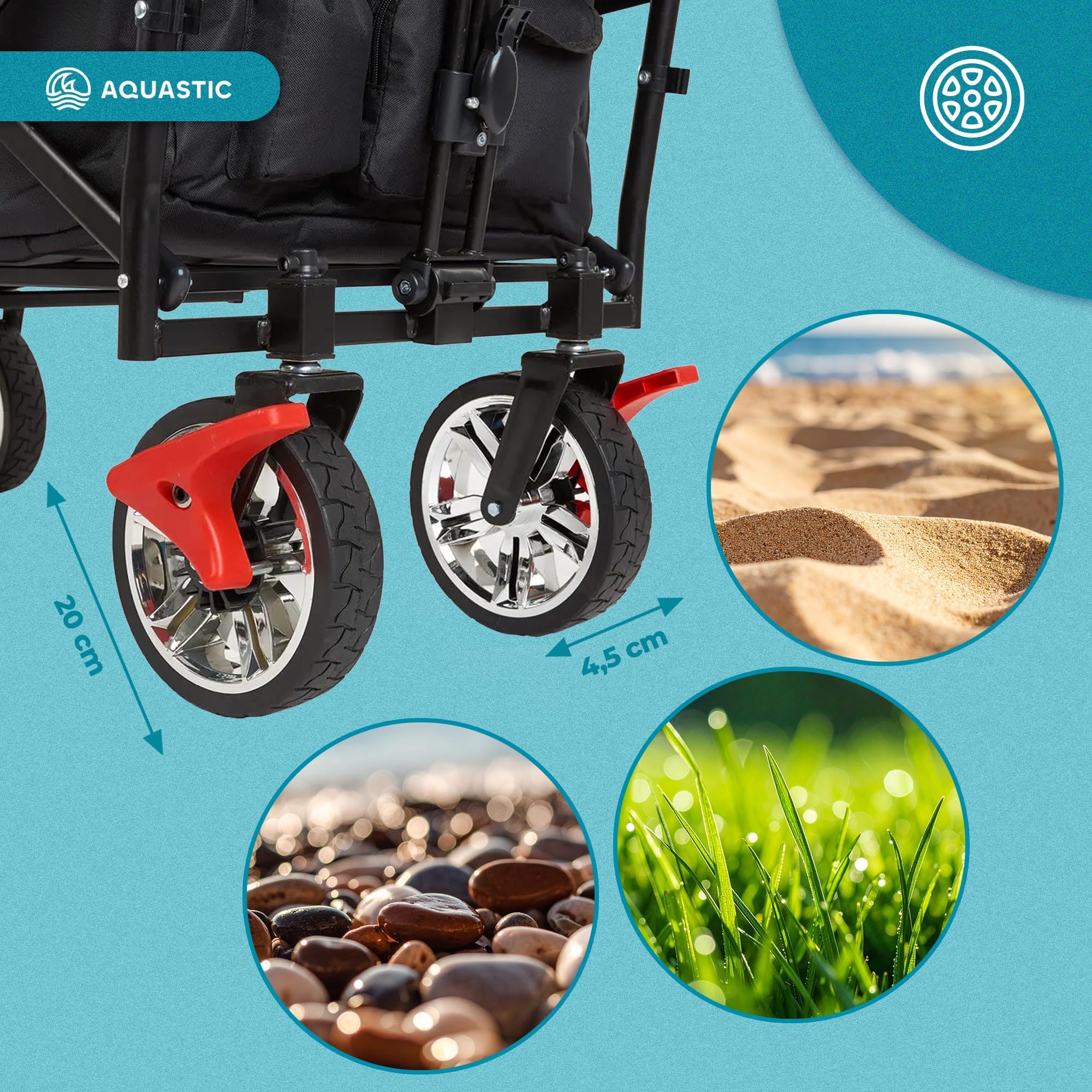 AQUASTIC chariot transport pliant 109 L noir freins