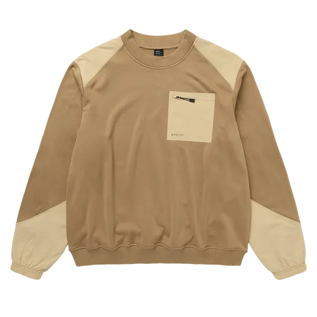 Mystic Conflux Crew sweat Slate Brown polaire stretch