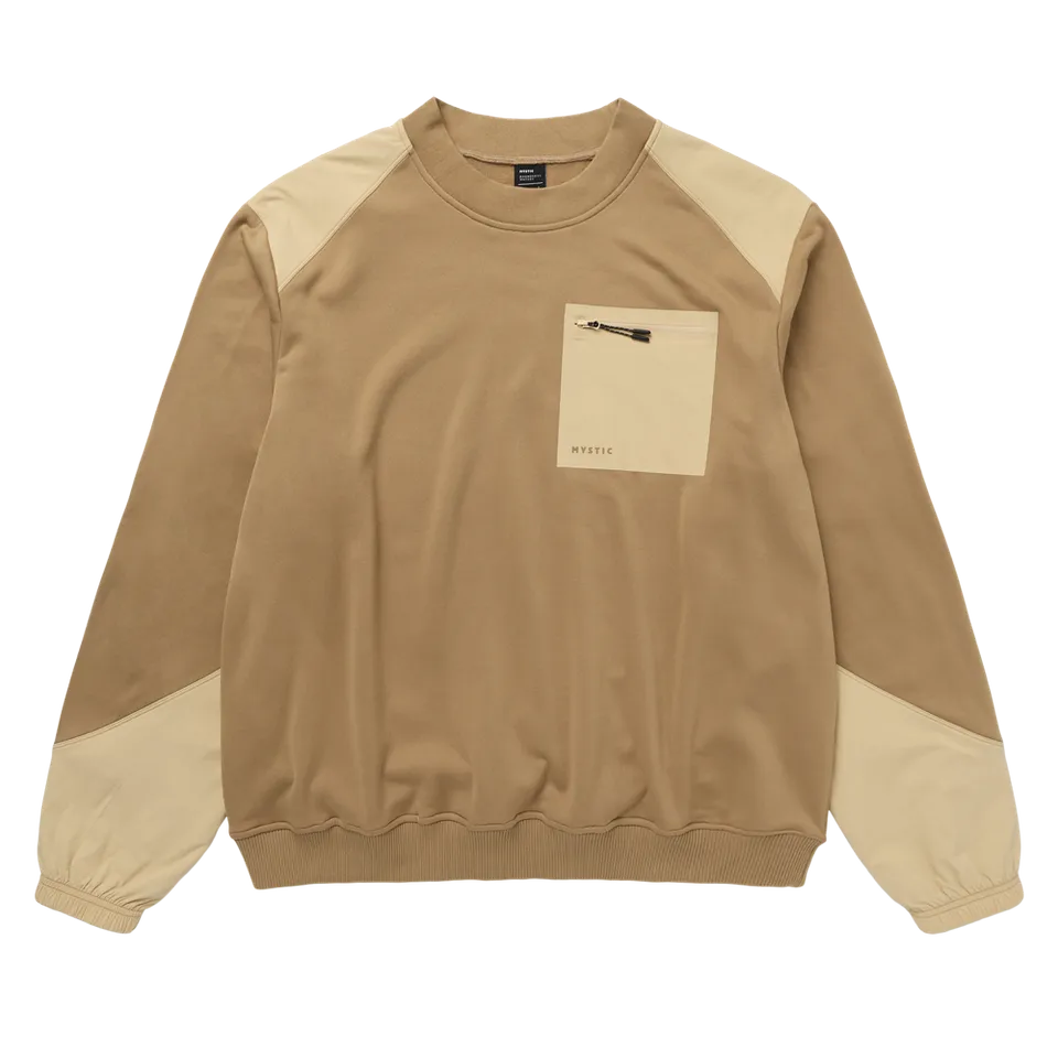 Mystic Conflux Crew sweat Slate Brown polaire stretch