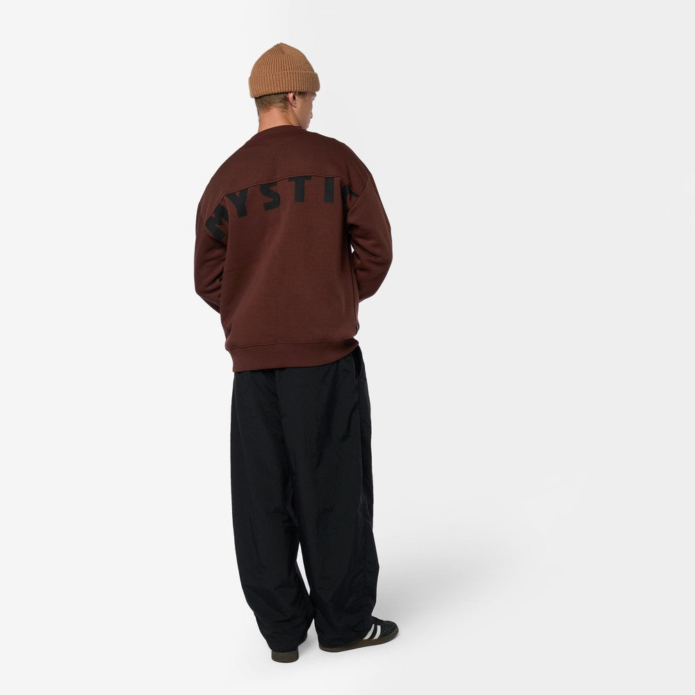 Mystic Profile Crew sweat oversize marron L gratté