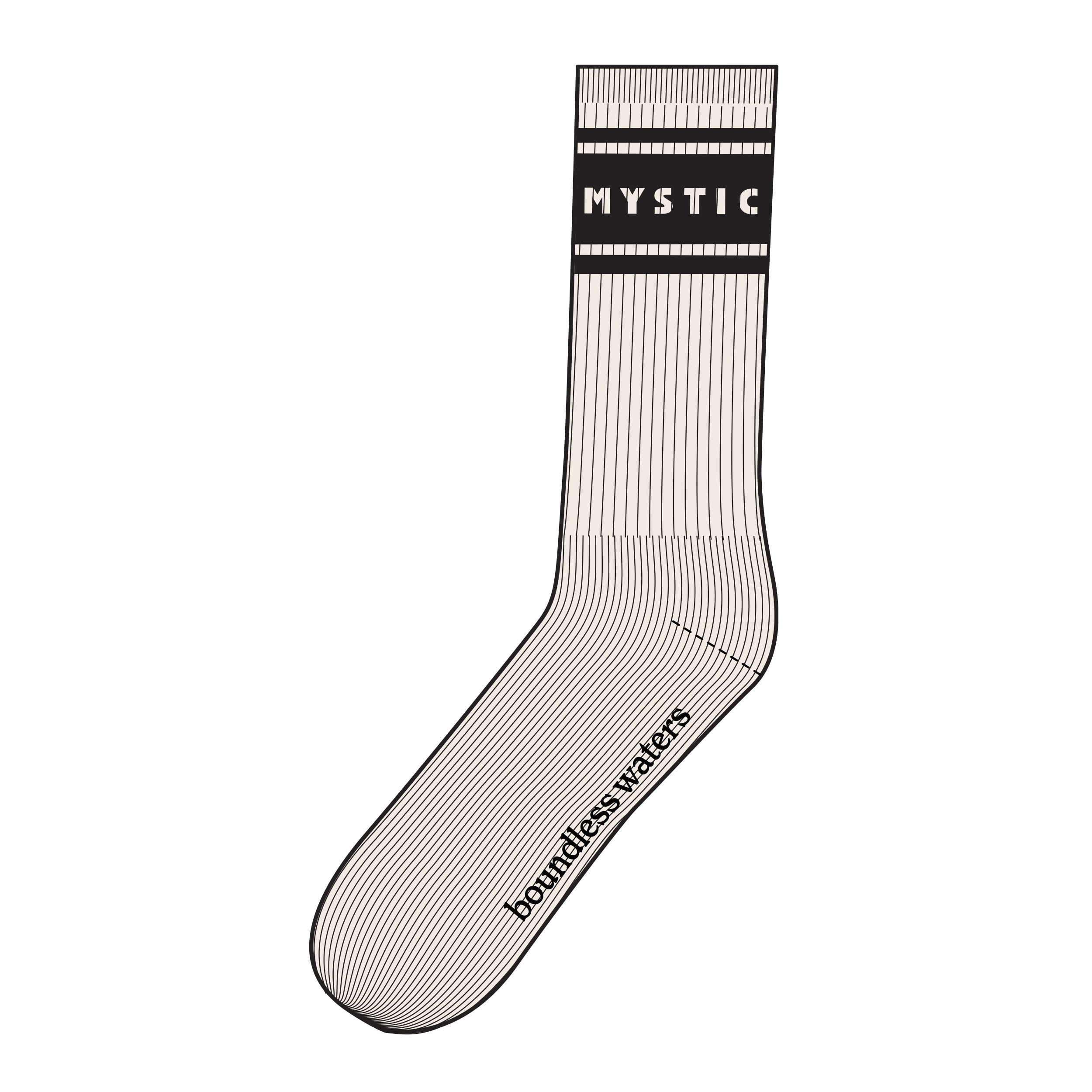 Mystic Essential Chaussettes Noires coton