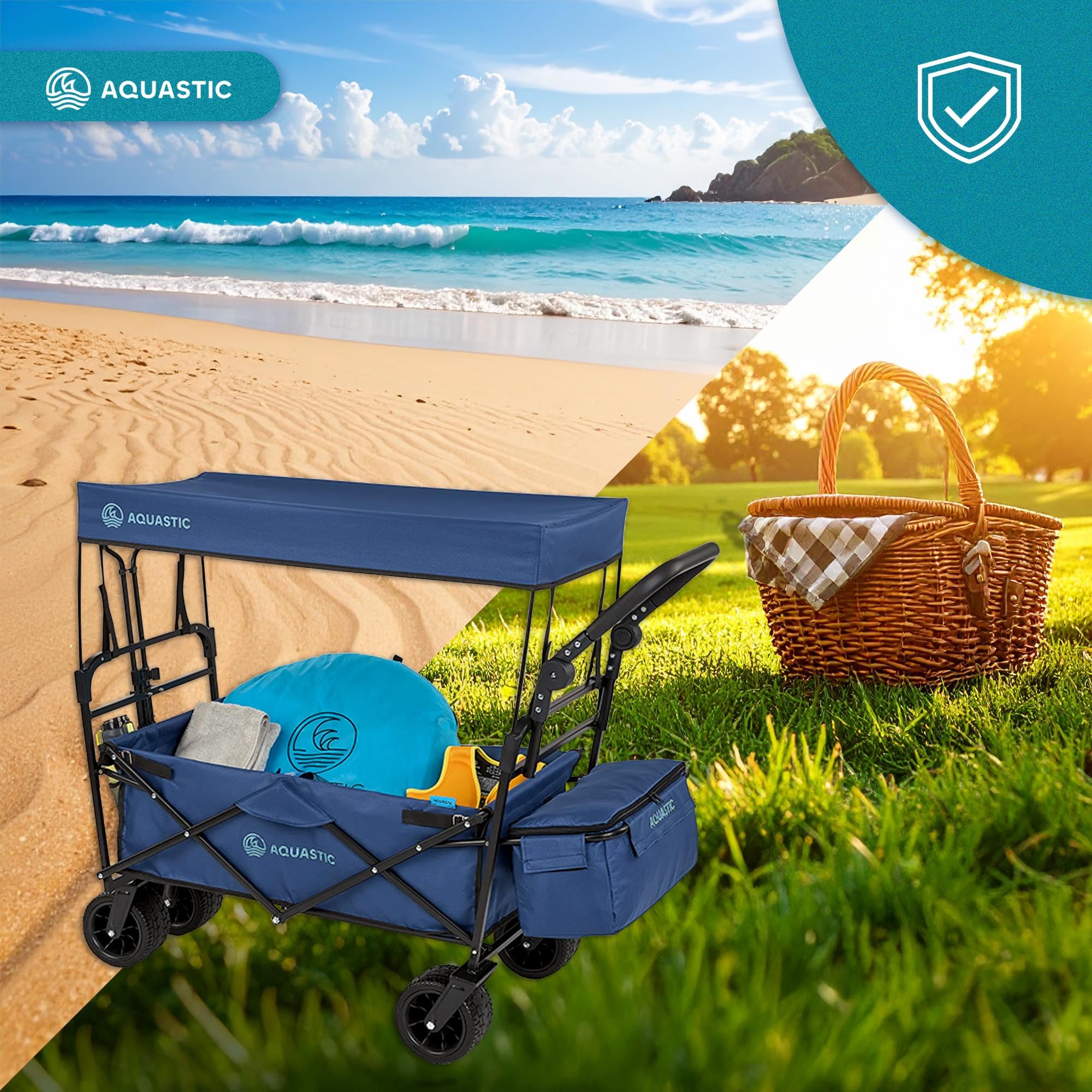 AQUASTIC chariot transport pliant 106 L noir 90 kg