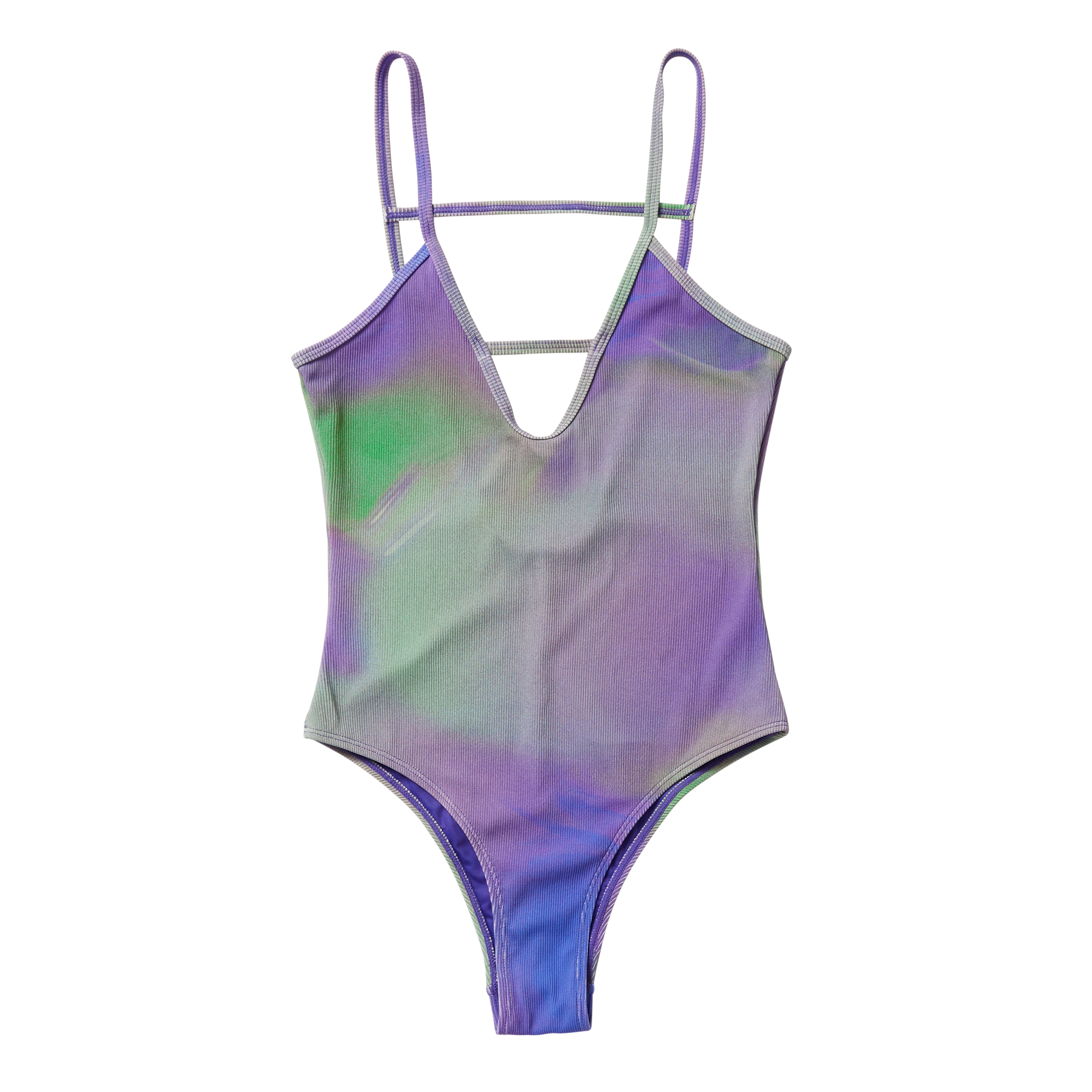 Mystic Inga maillot bain violet vert décolleté V