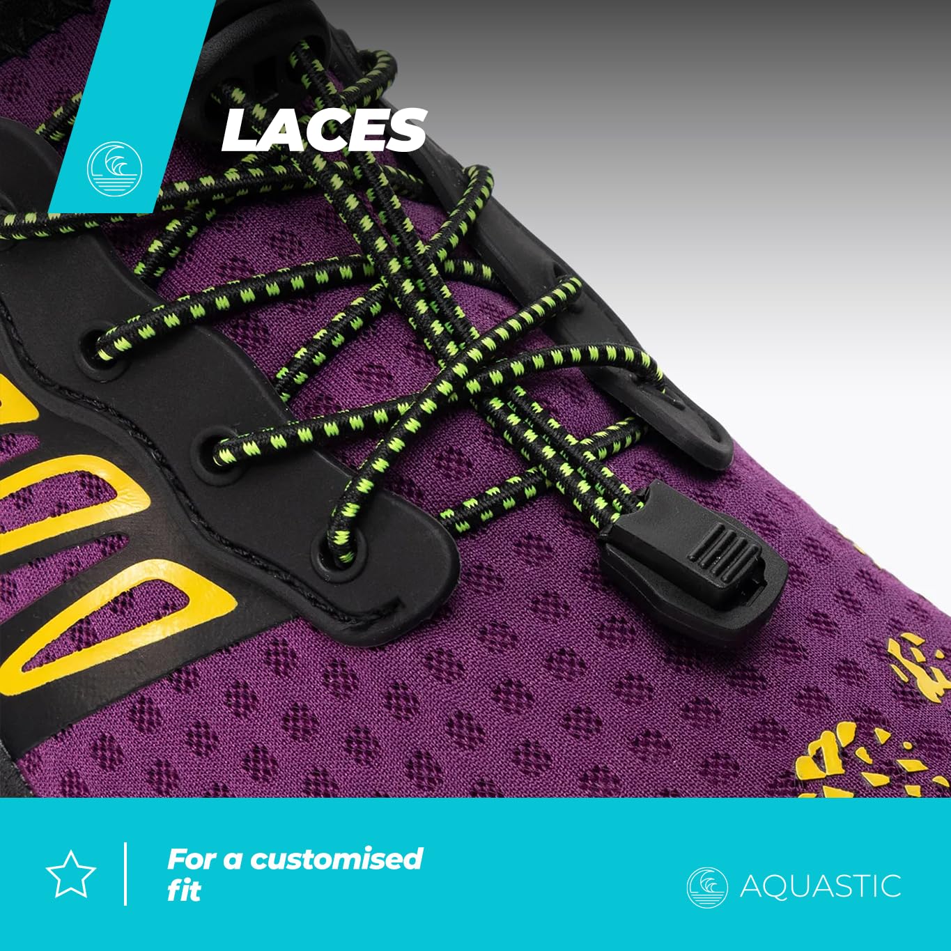 AQUASTIC chaussures aquatiques lilas lacets 35-46 semelle EVA
