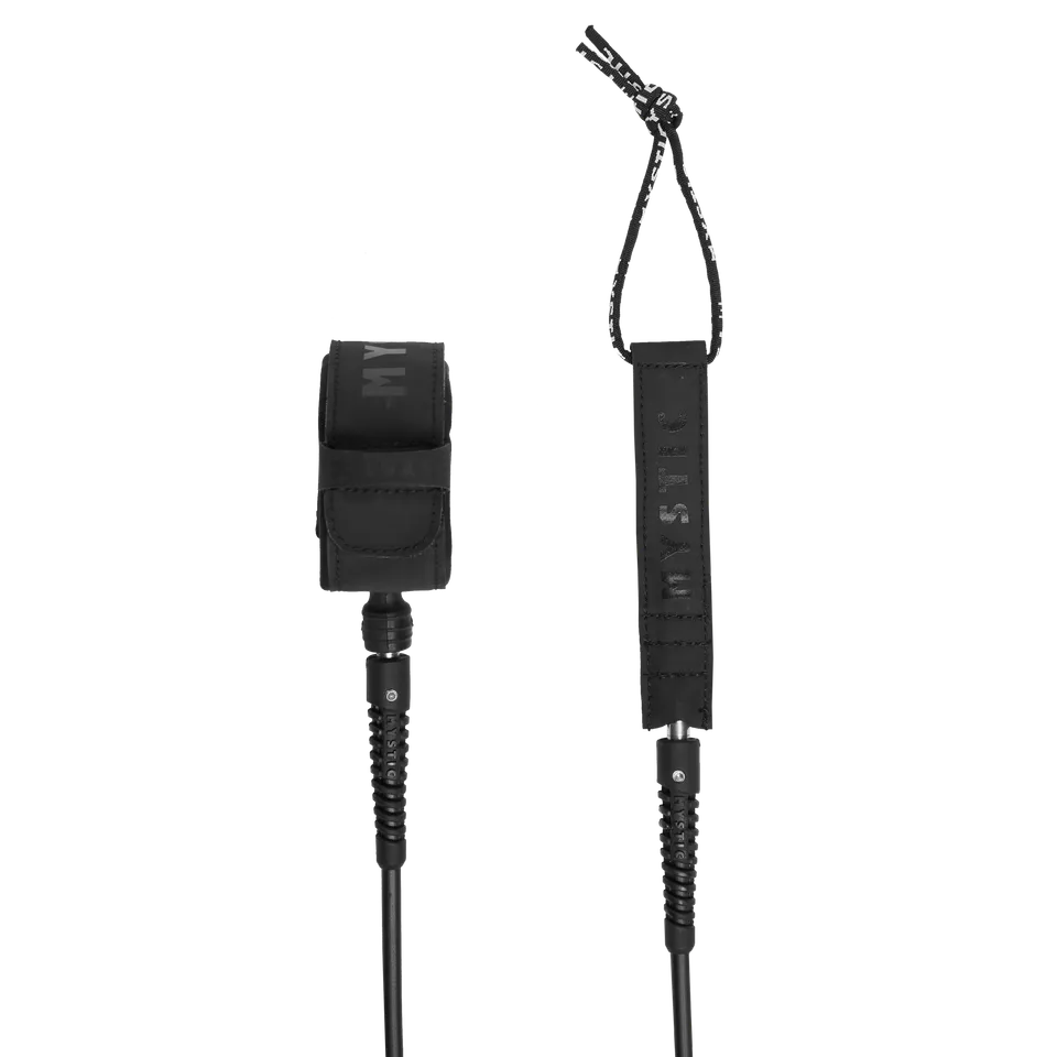 Mystic Surf leash surf 6ft noir cordon anti-nœuds