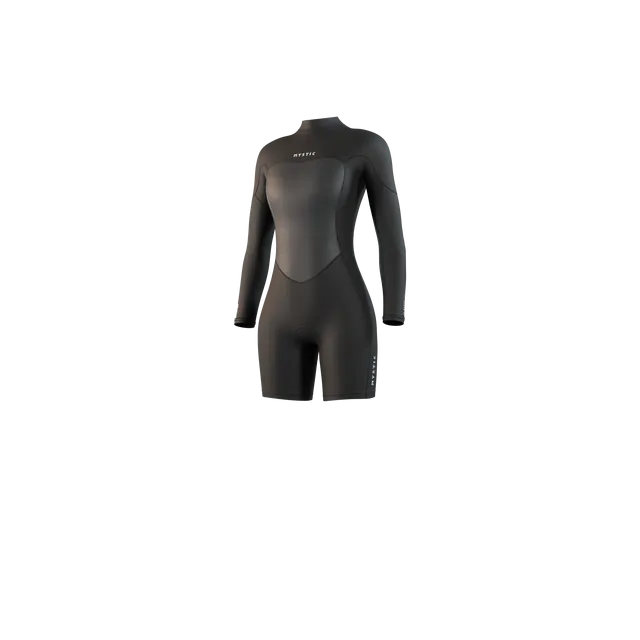 Mystic Brand Longarm Shorty 3/2mm Bzip combinaison femme noir