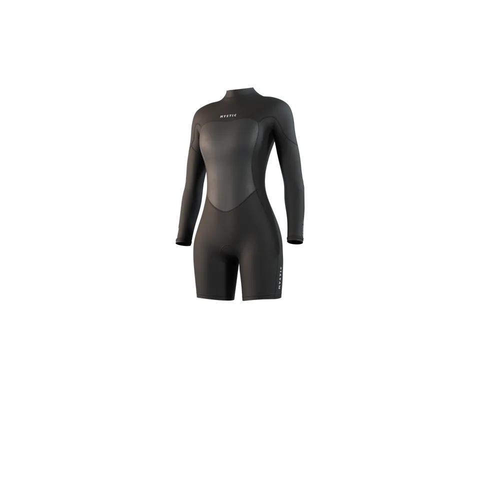 Mystic Brand Longarm Shorty 3/2mm Bzip combinaison femme noir