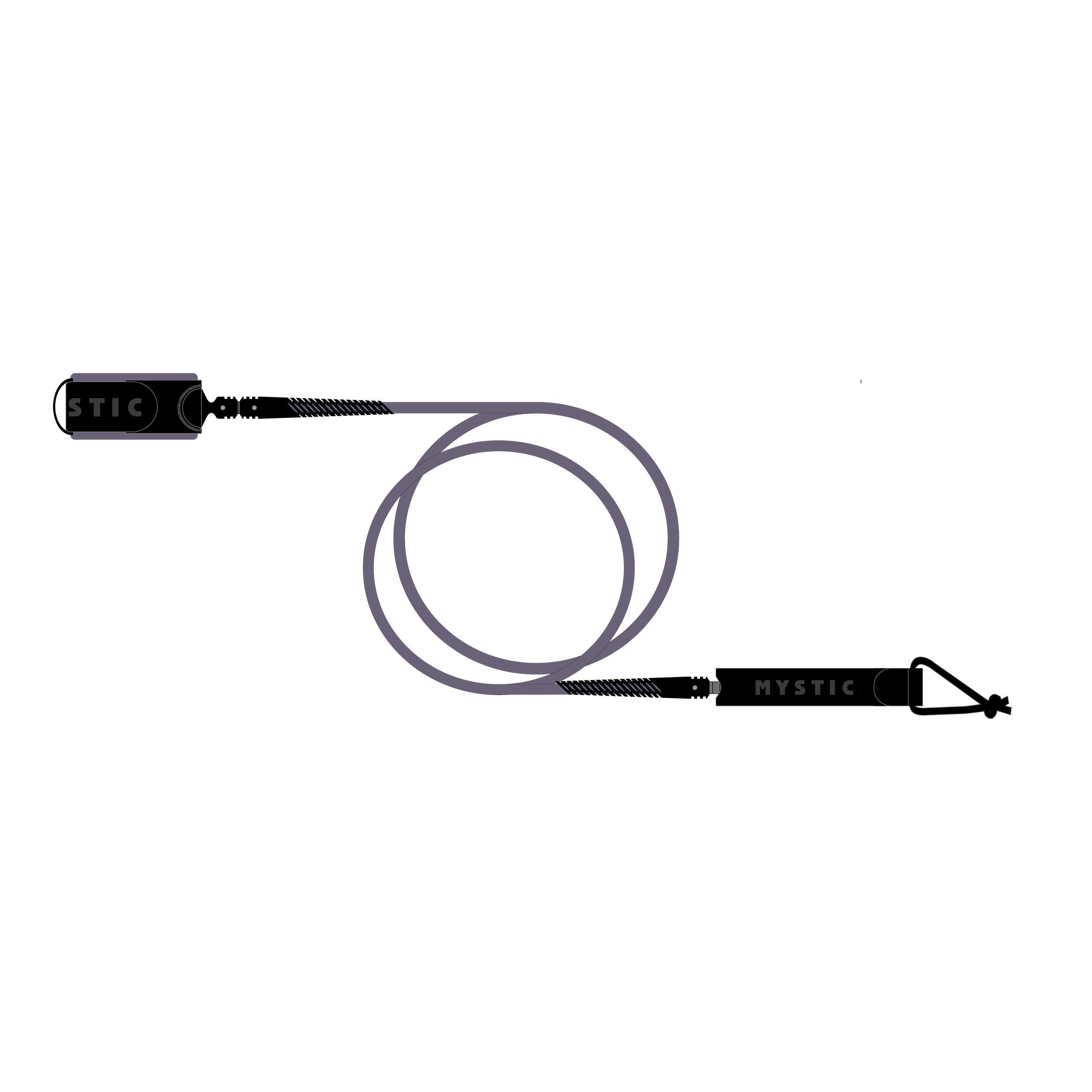 Mystic Surf leash surf 6ft noir cordon anti-nœuds