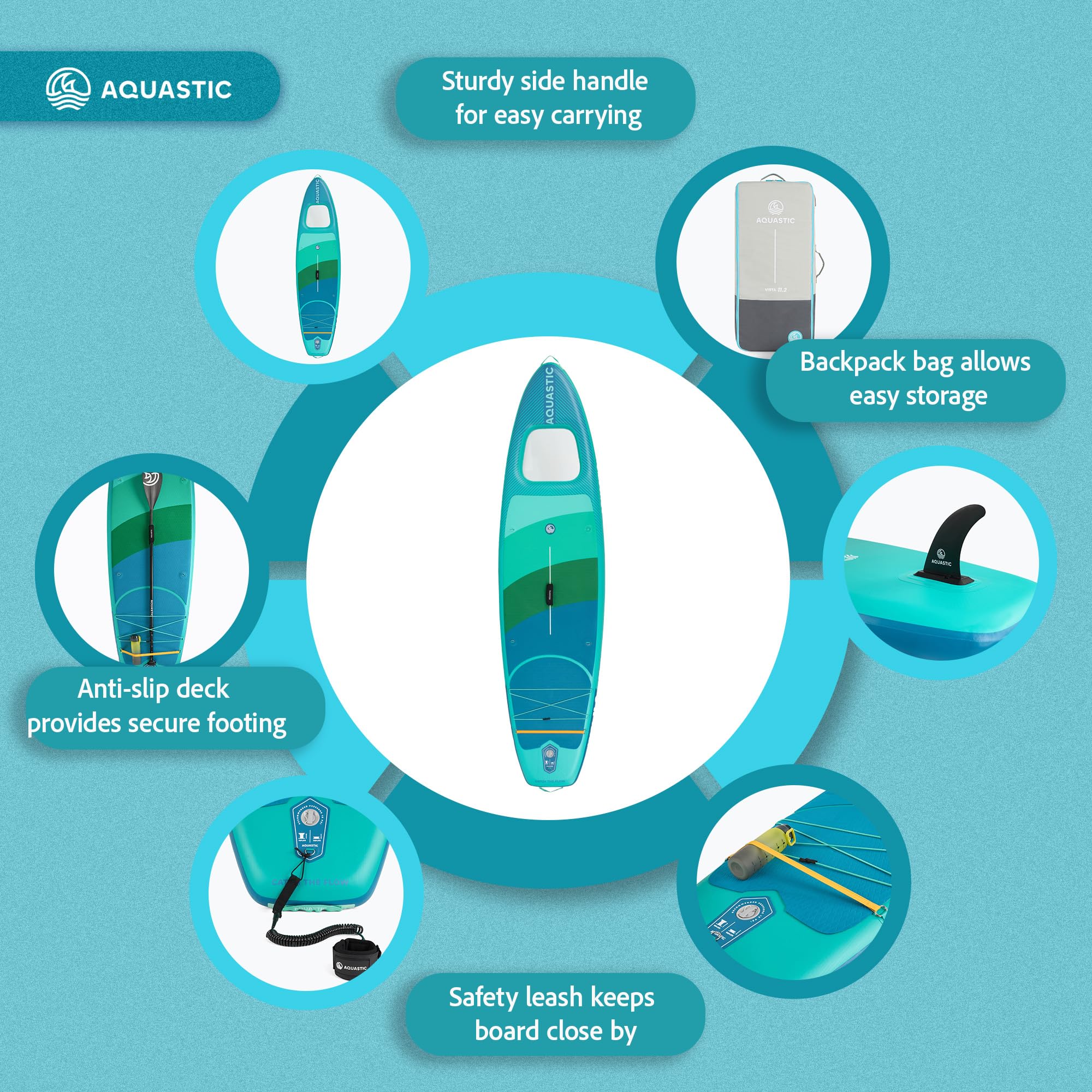 AQUASTIC Vista 11'2 Stand Up Paddle Gonflable 340x89 cm 150 kg