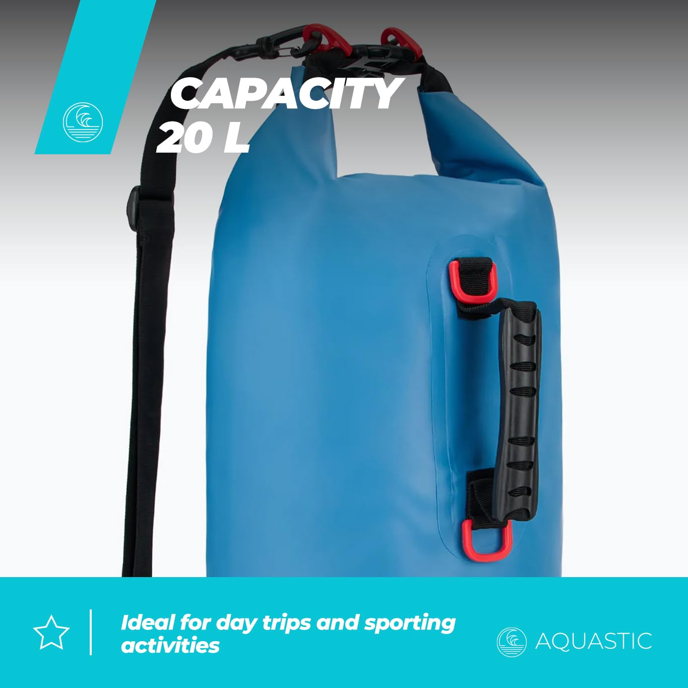 AQUASTIC Sac Étanche 20 L PVC 500D à bretelles
